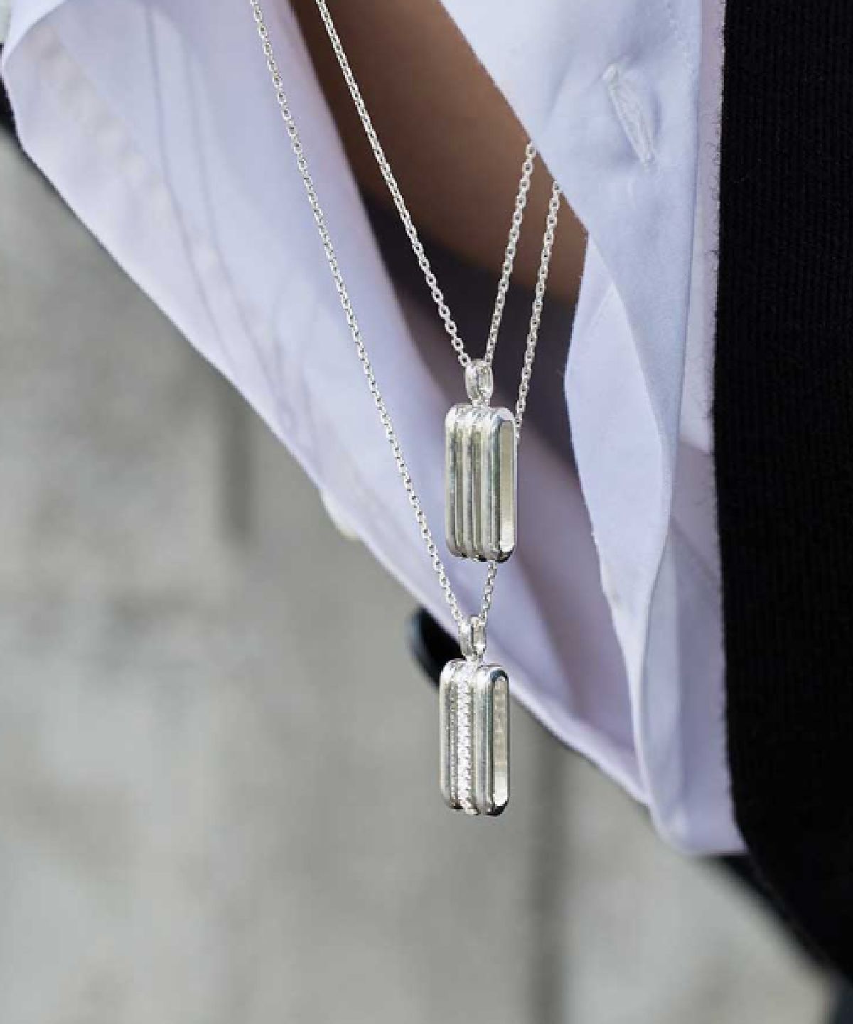 그라스마티네(GRASSE MATINEE) Triple Bar Necklace  Silver