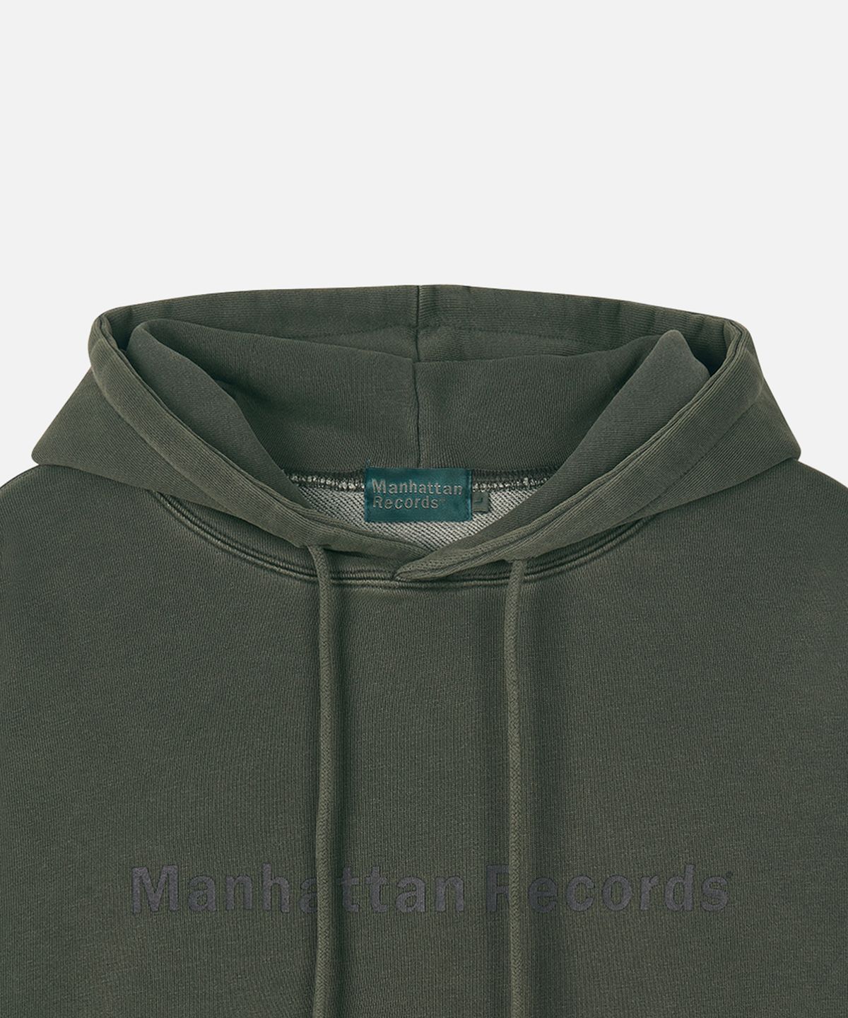 맨하탄레코즈(MANHATTAN RECORDS) MR Logo Washed Hoodie - Olive