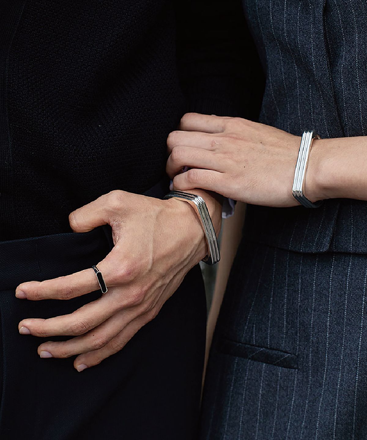 그라스마티네(GRASSE MATINEE) Triple Bar Cuff Bracelet  Silver