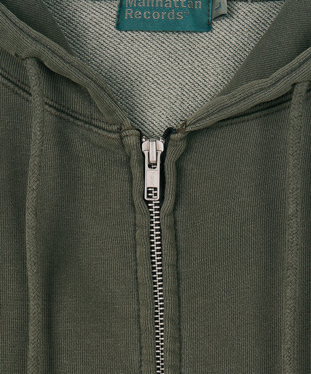 맨하탄레코즈(MANHATTAN RECORDS) Classic Logo PM Zip Up Hoodie - Olive