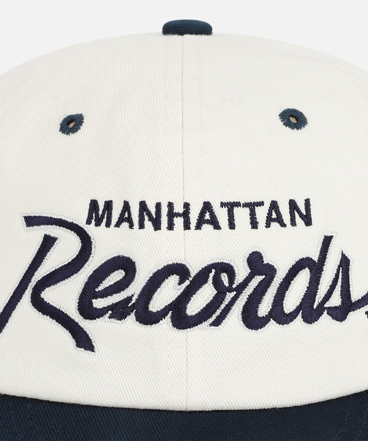 맨하탄레코즈(MANHATTAN RECORDS) MR Records Script Logo Cap - Ivory