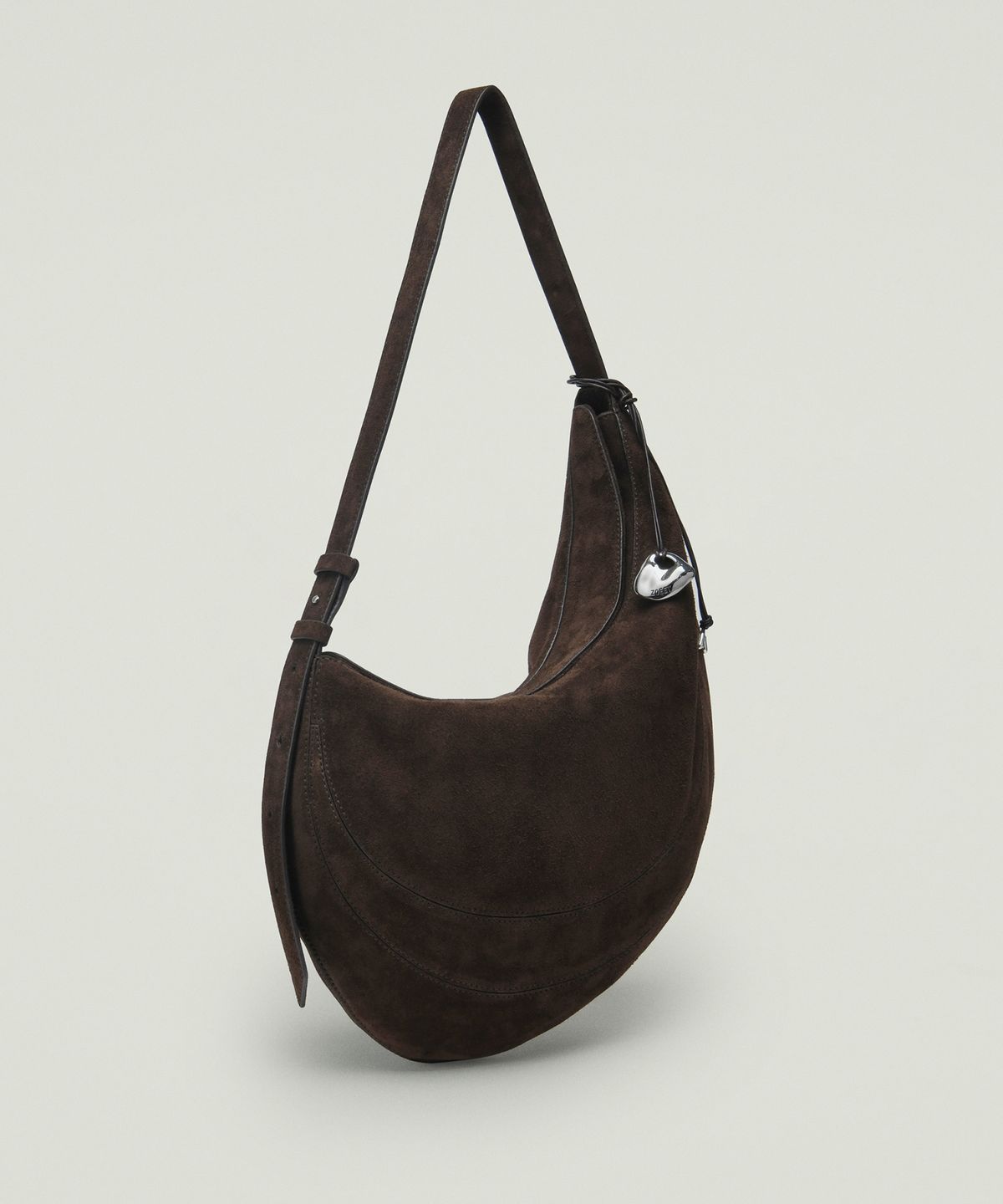 조에뜨(ZOEET) PEBBLE SHOULDER SUEDE BAG (ESPRESSO)