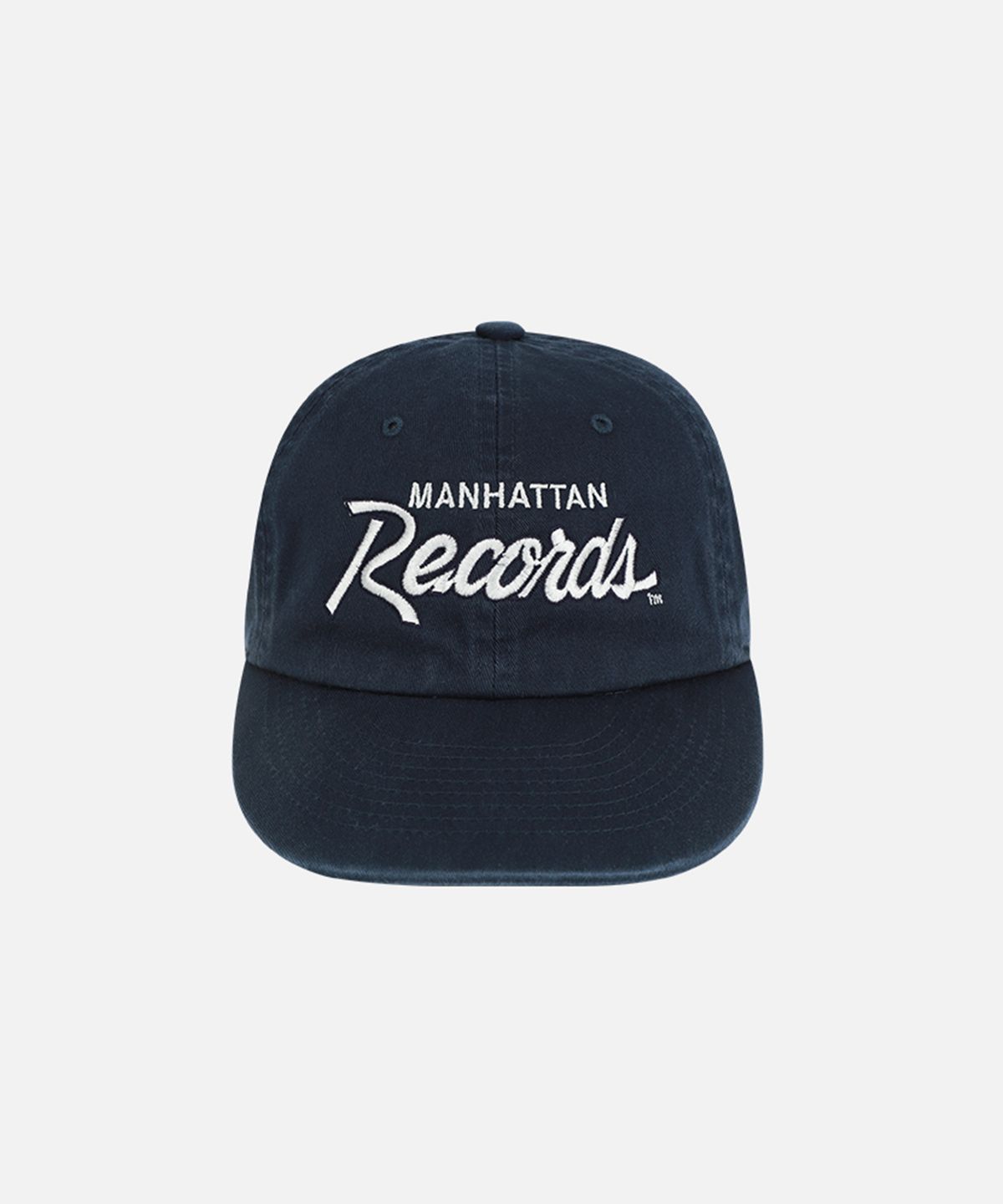 맨하탄레코즈(MANHATTAN RECORDS) MR Records Script Logo Cap - Navy