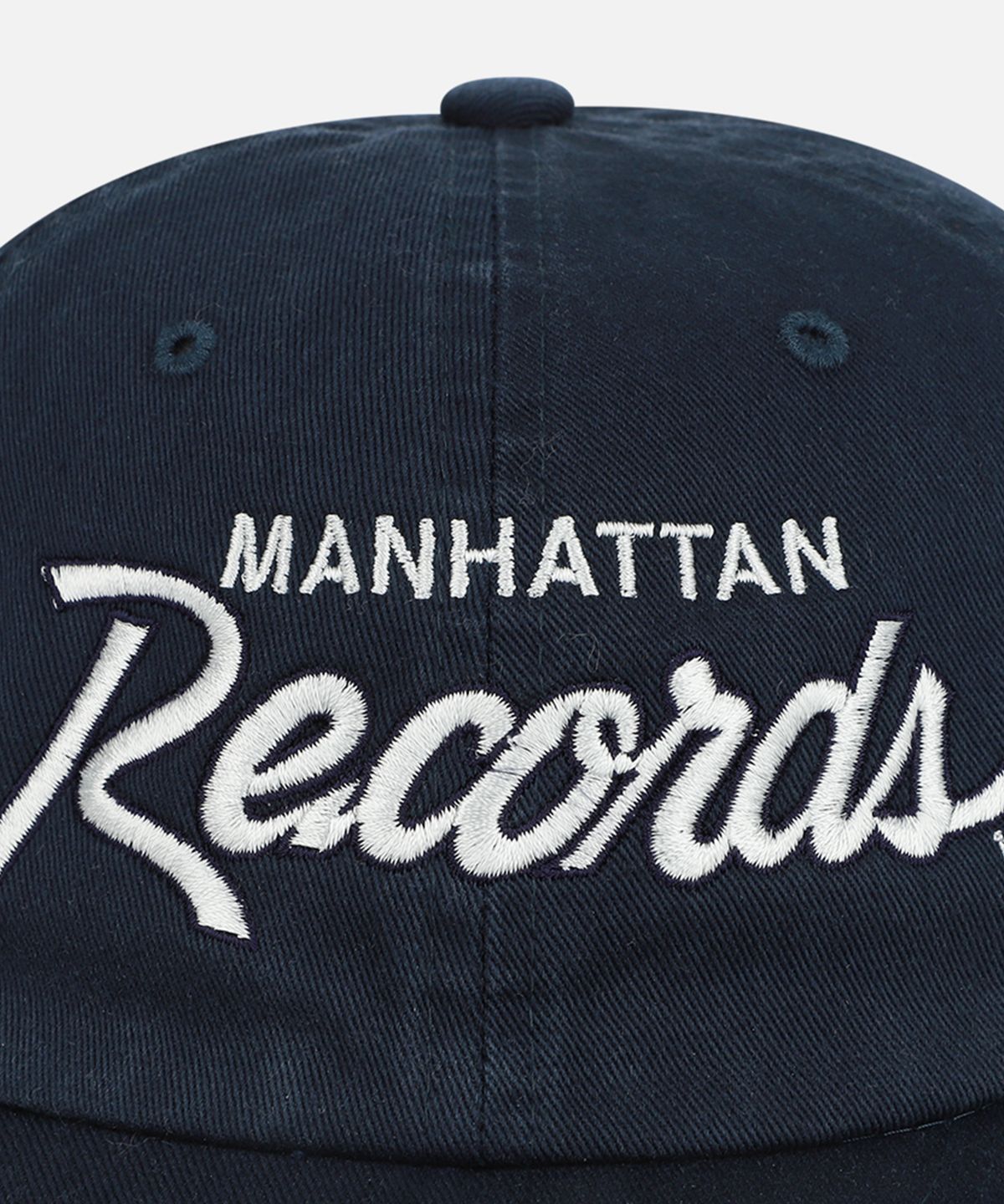 맨하탄레코즈(MANHATTAN RECORDS) MR Records Script Logo Cap - Navy
