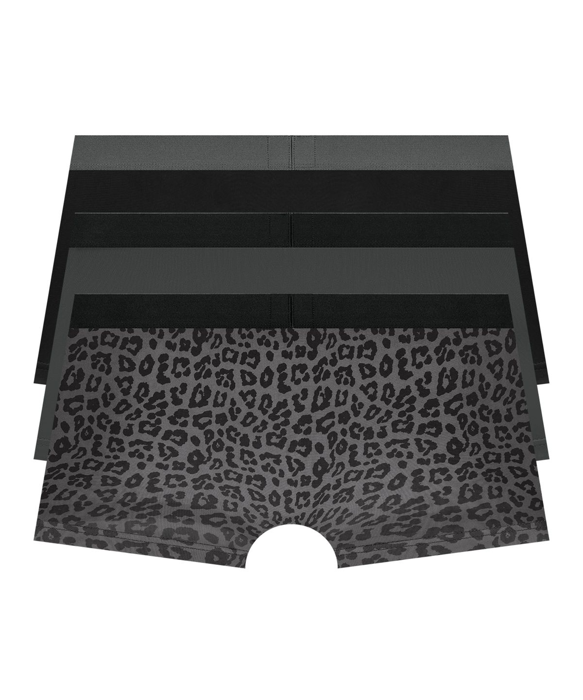 게스언더웨어(GUESS UNDERWEAR) 다크나잇 호피 드로즈 세트 3PACK (DGY/BK)