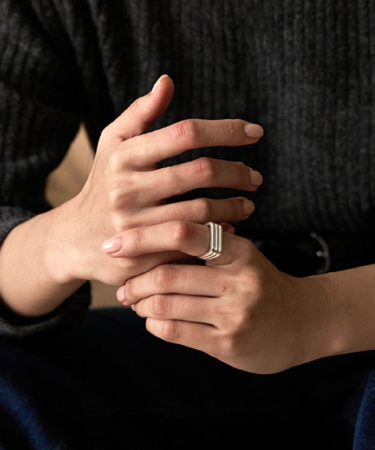 그라스마티네(GRASSE MATINEE) Triple Bar Ring  silver