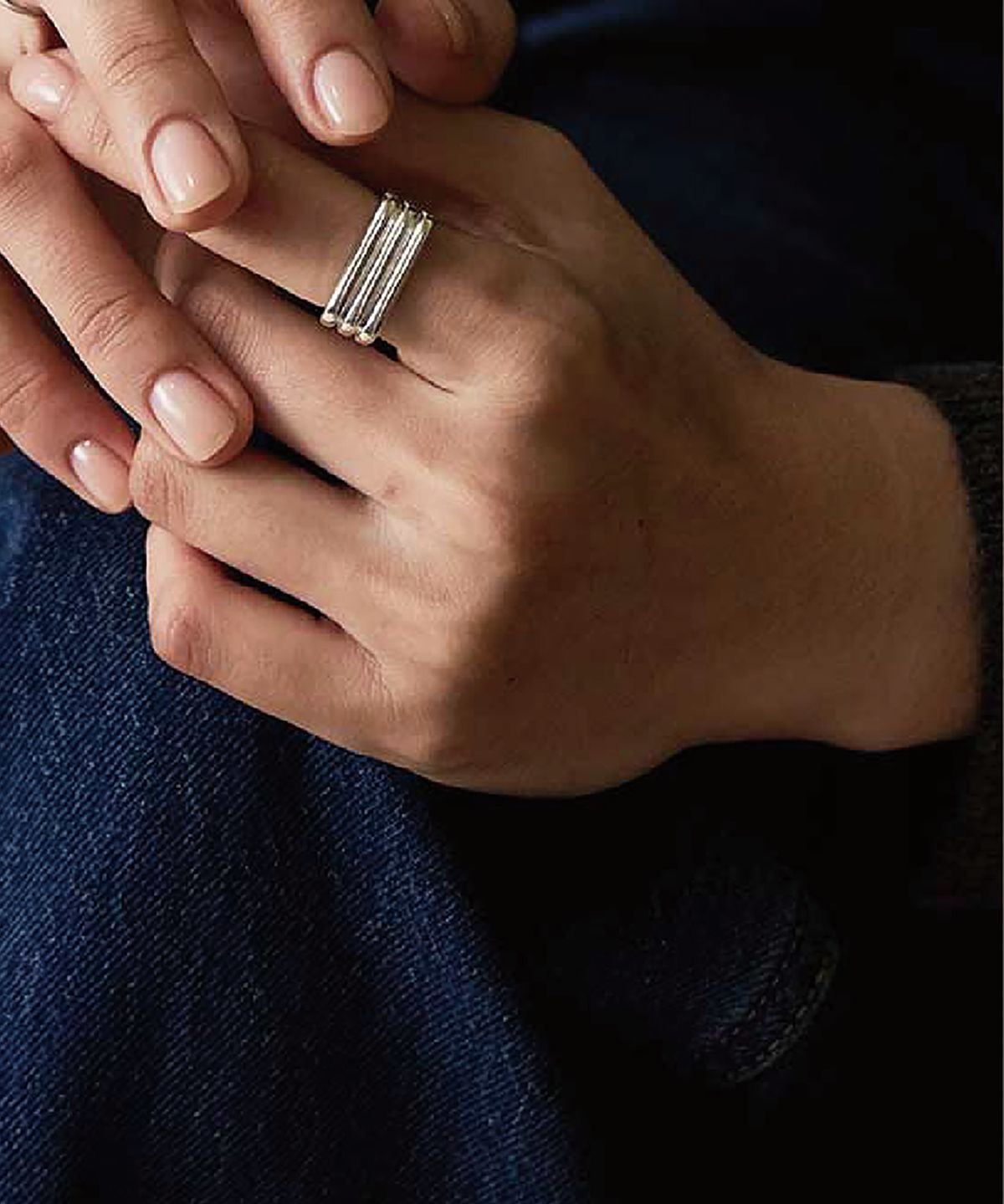 그라스마티네(GRASSE MATINEE) Triple Bar Ring  silver