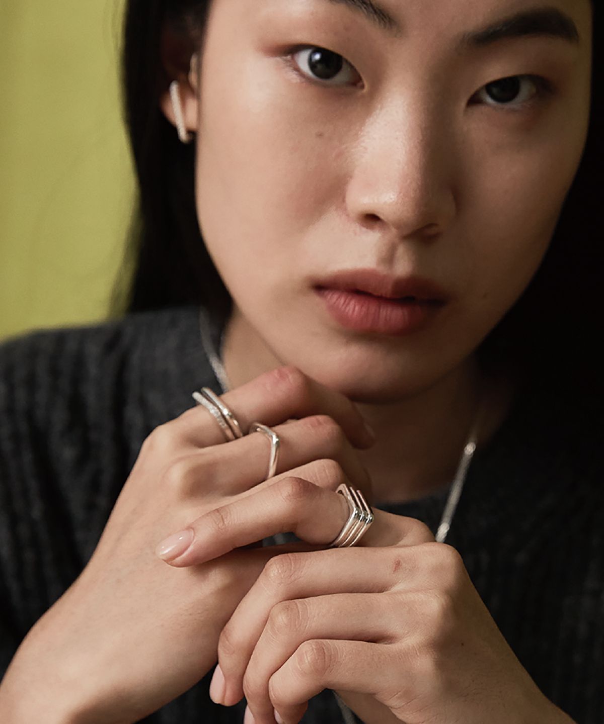 그라스마티네(GRASSE MATINEE) Triple Bar Ring  silver