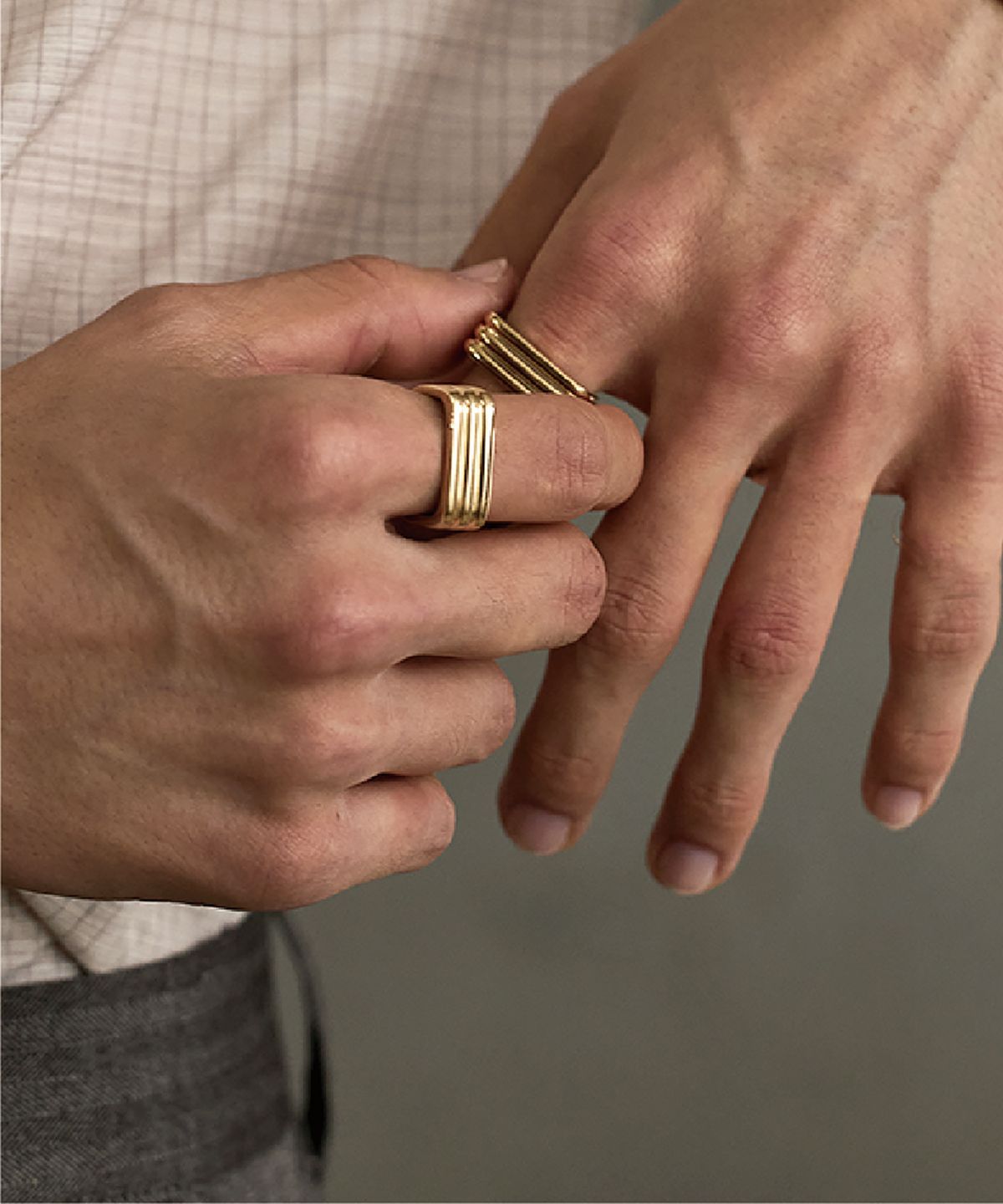그라스마티네(GRASSE MATINEE) Triple Bar Ring  Gold