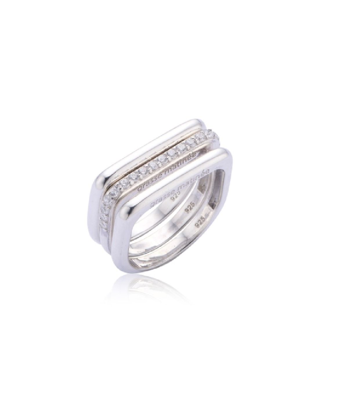 그라스마티네(GRASSE MATINEE) Triple Bar Set Ring Silver