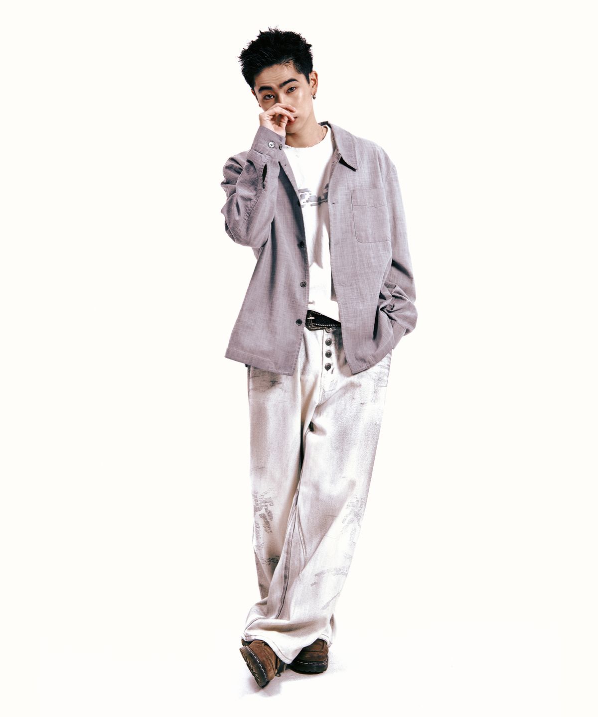 엔드릭스(EDLIX) Vintage lining printed denim (Vintage White)