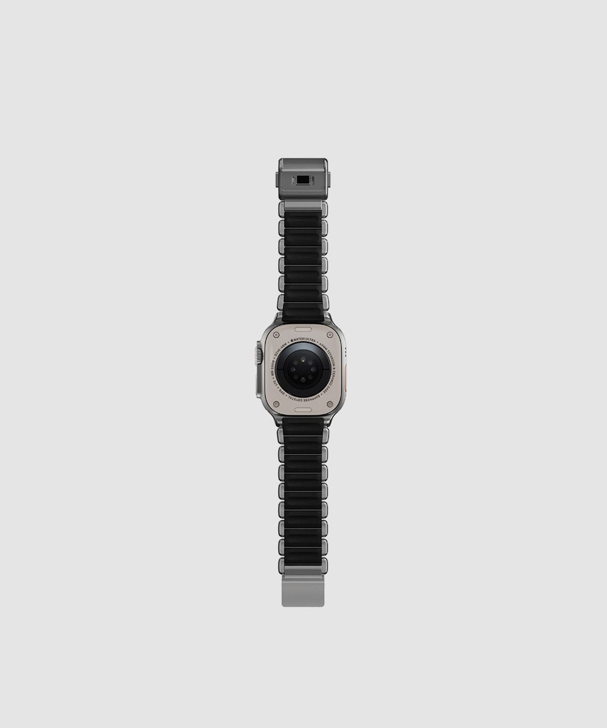 노마드(NOMAD) 애플워치 티타늄 메탈 스트랩 스트라토스 실버 x 블랙 44 45 46 49mm