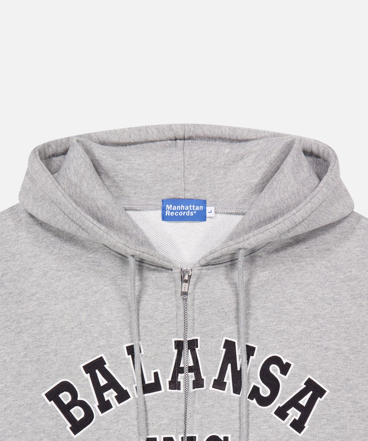 맨하탄레코즈(MANHATTAN RECORDS) MR x BALANSA Arch Zip Up Hoodie - Grey