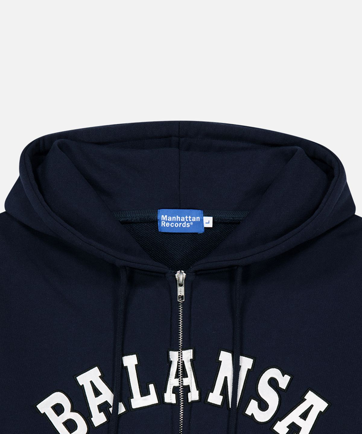 맨하탄레코즈(MANHATTAN RECORDS) MR x BALANSA Arch Zip Up Hoodie - Navy