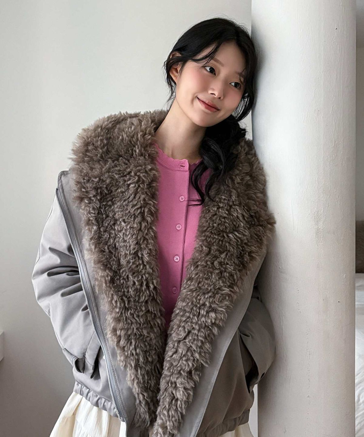 쿨키튼(KOOLKITTEN) Soft Curl Fur Jacket