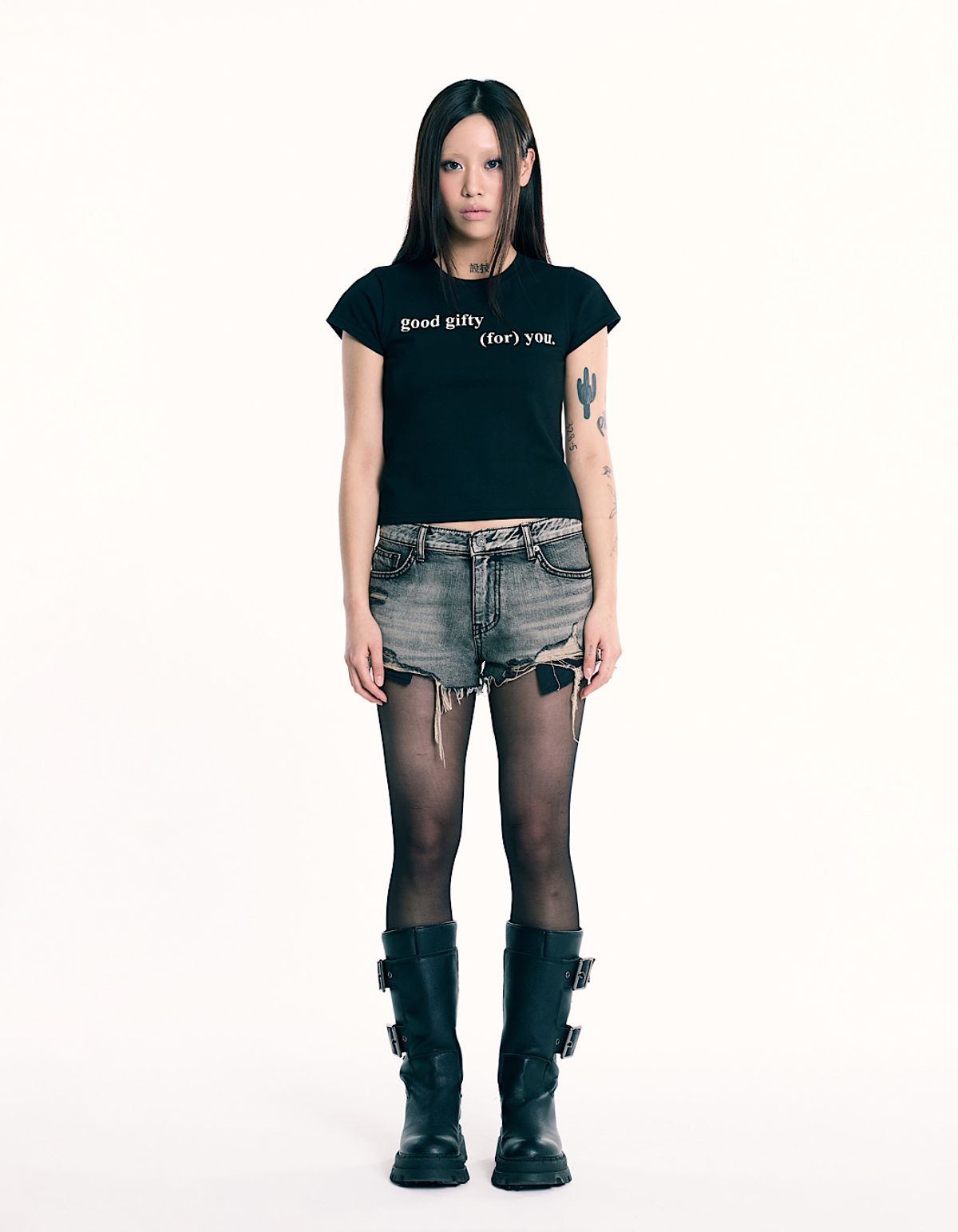 쥐쥐유(GGU) good gifty for you CROP TEE