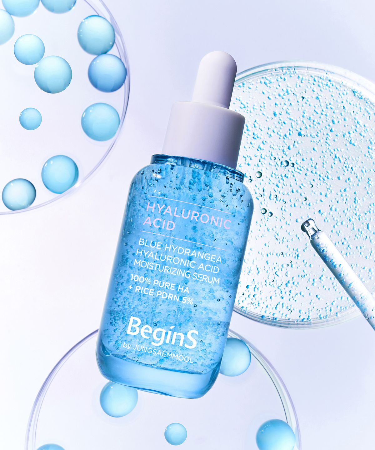 비긴스 바이 정샘물(BEGINS) [2SET] 블루 수국 히알루론산 수분 세럼 30ml+30ml (세럼 3종 KIT: 수분세럼 7ml + 흔적세럼 5ml + 포어세럼 5ml 증정)