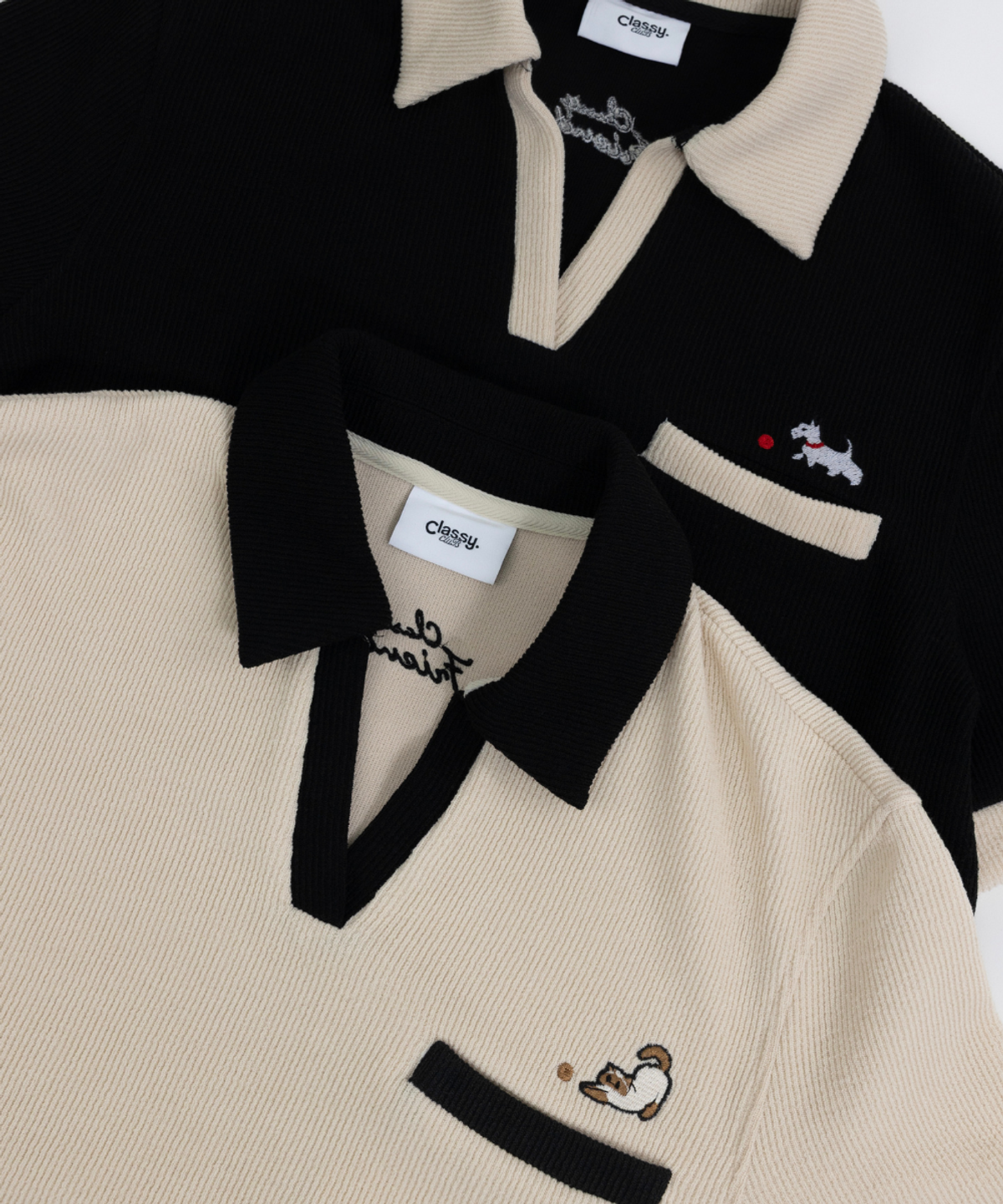 클래씨클럽(CLASSY CLUB) V넥 폴로 셔츠 (2 color)