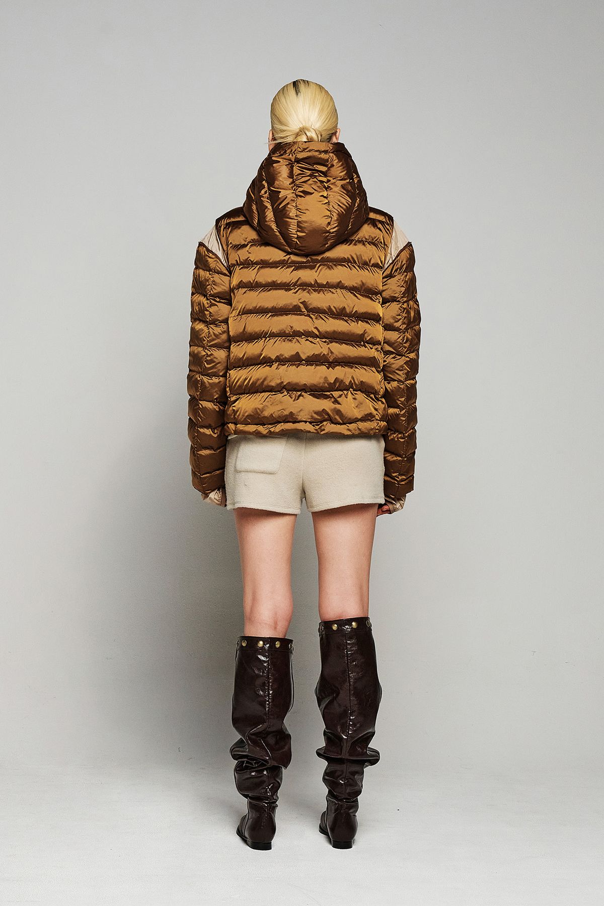 다이닛(DEINET) POINT WELLON HOODED JACKET IN DARK BROWN