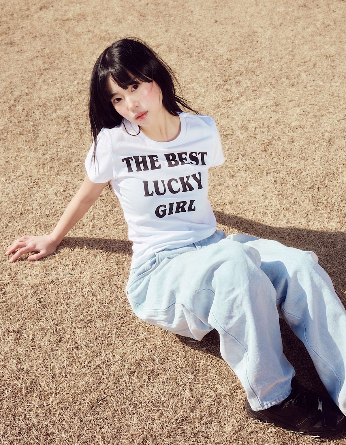 쥐쥐유(GGU) THE BEST LUCKY GIRL T-SHIRTS