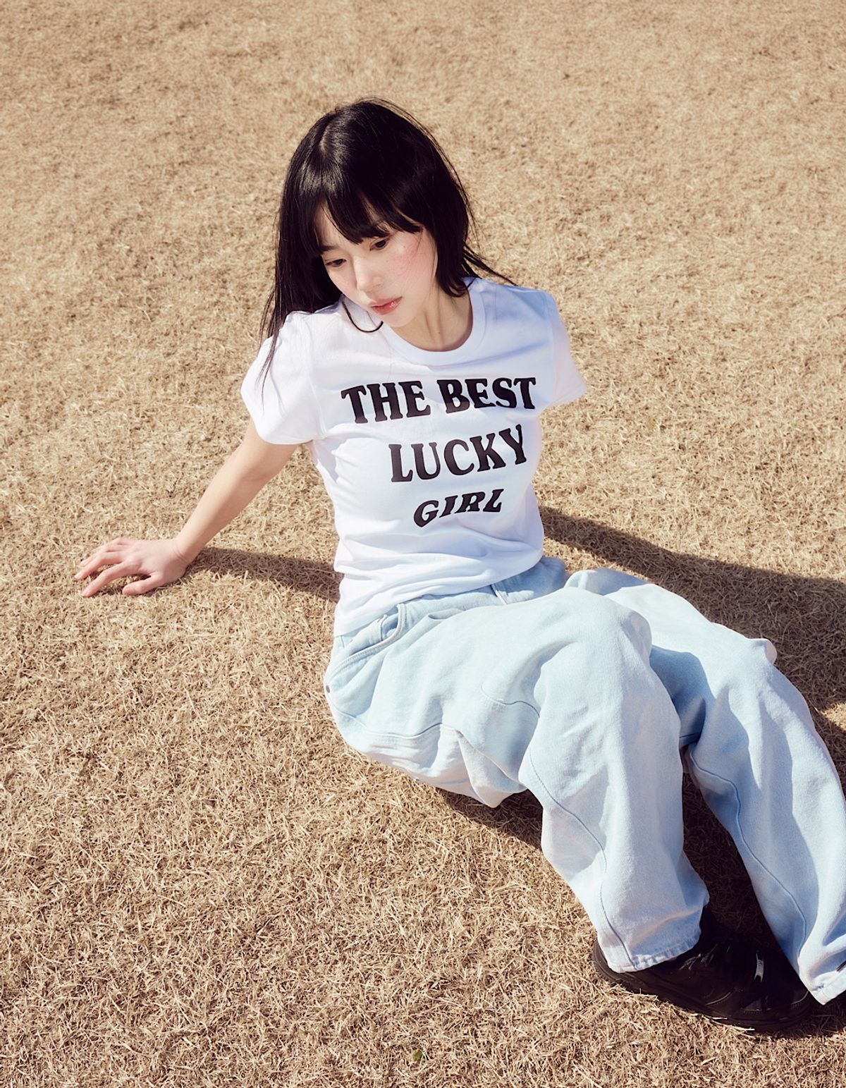 쥐쥐유(GGU) THE BEST LUCKY GIRL T-SHIRTS