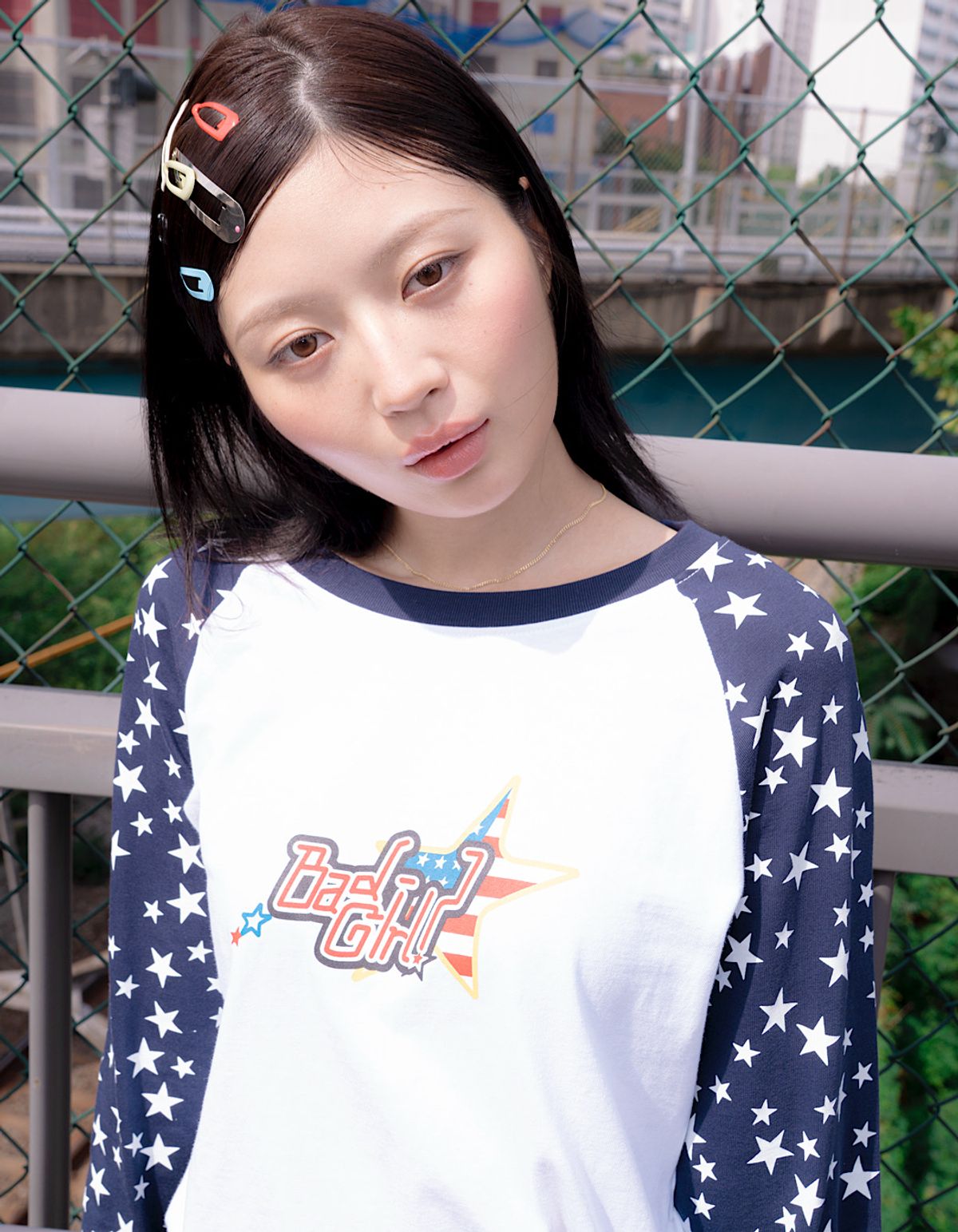 쥐쥐유(GGU) BAD GIRL STAR RAGLAN LONG SLEEVE
