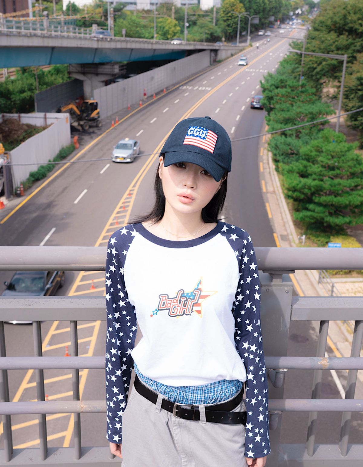 쥐쥐유(GGU) BAD GIRL STAR RAGLAN LONG SLEEVE