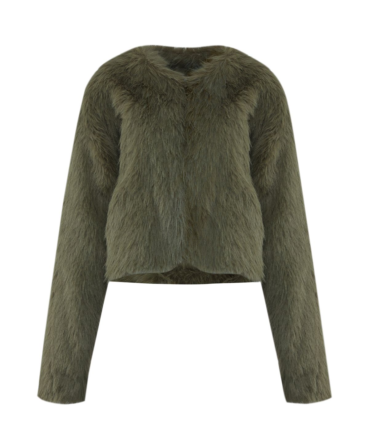 슬리시스(SLYISIS) Oversized Fur Short Jacket (Vintage Green)