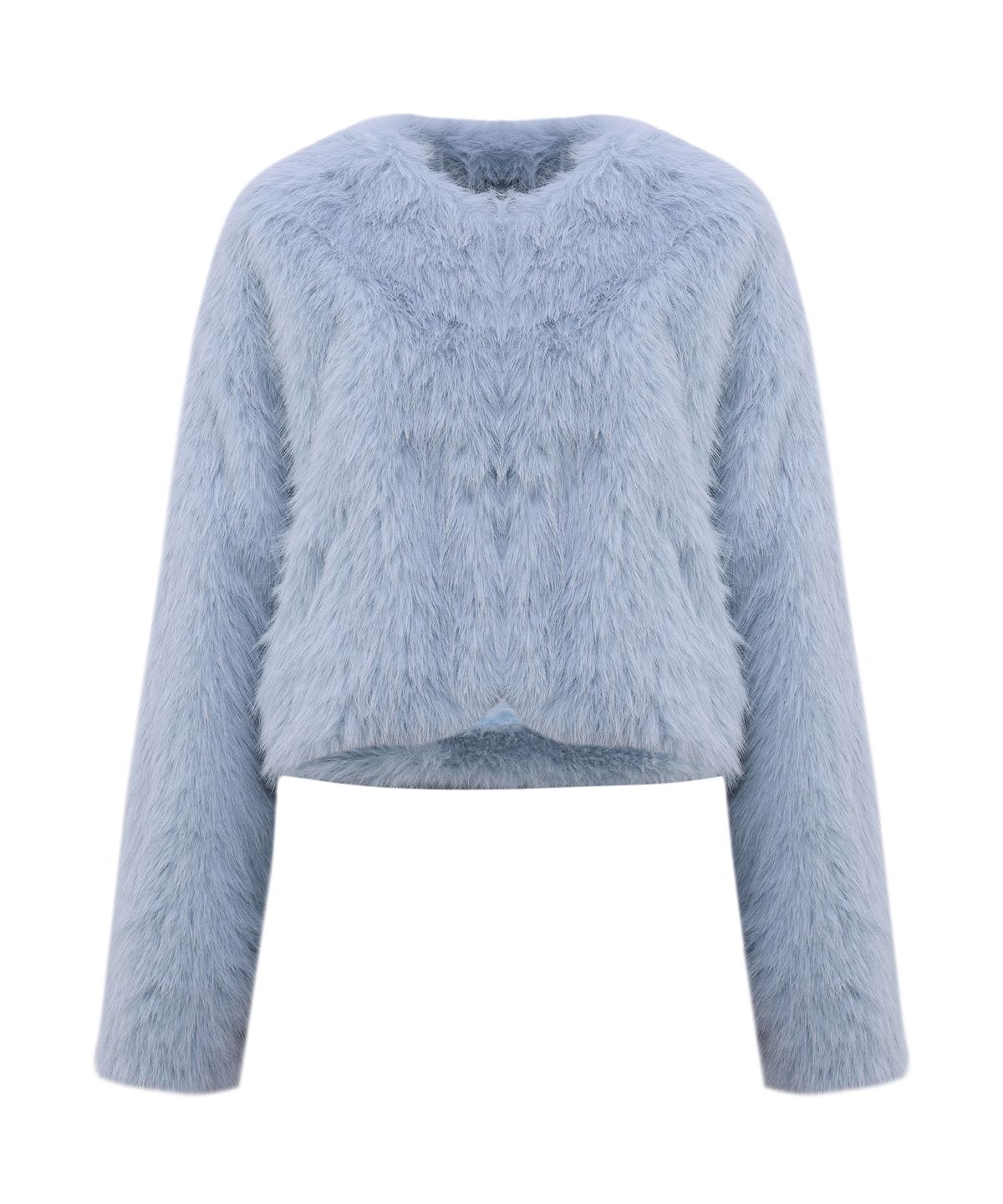 슬리시스(SLYISIS) Oversized Fur Short Jacket (Baby Blue)