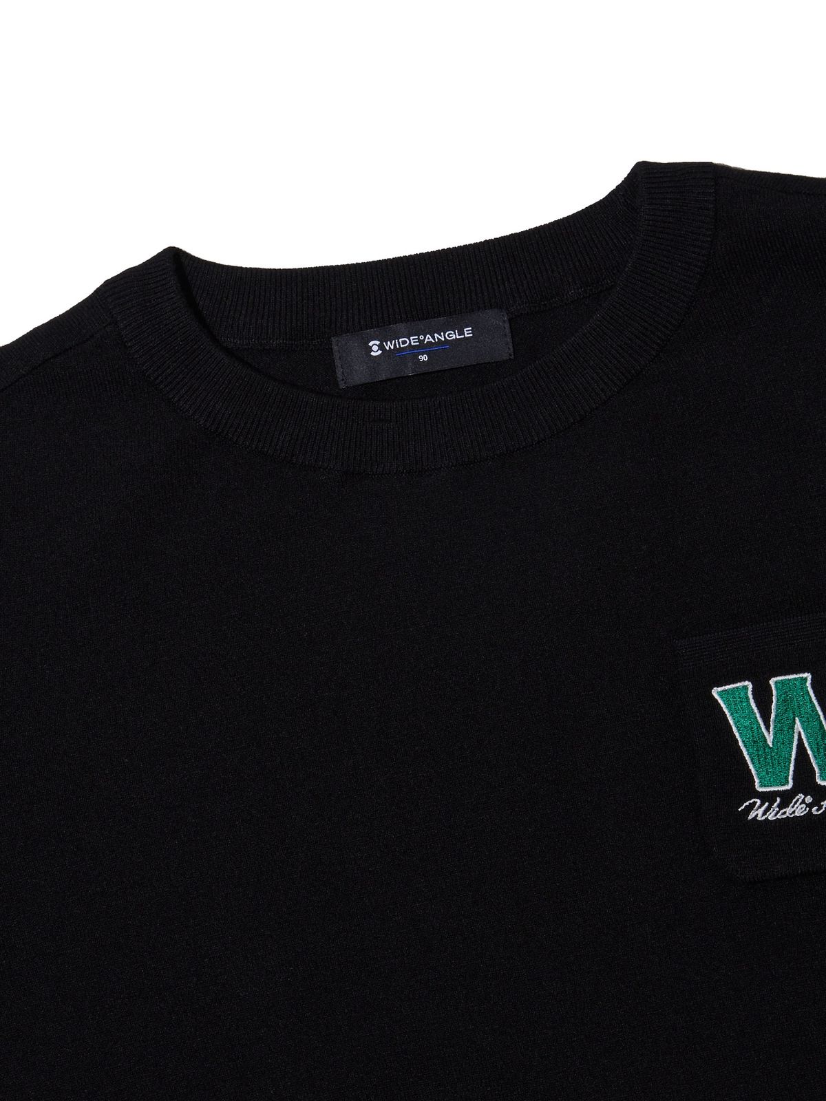 와이드앵글(WIDEANGLE) TO 에센셜 라운드넥 스웨터 L_Black