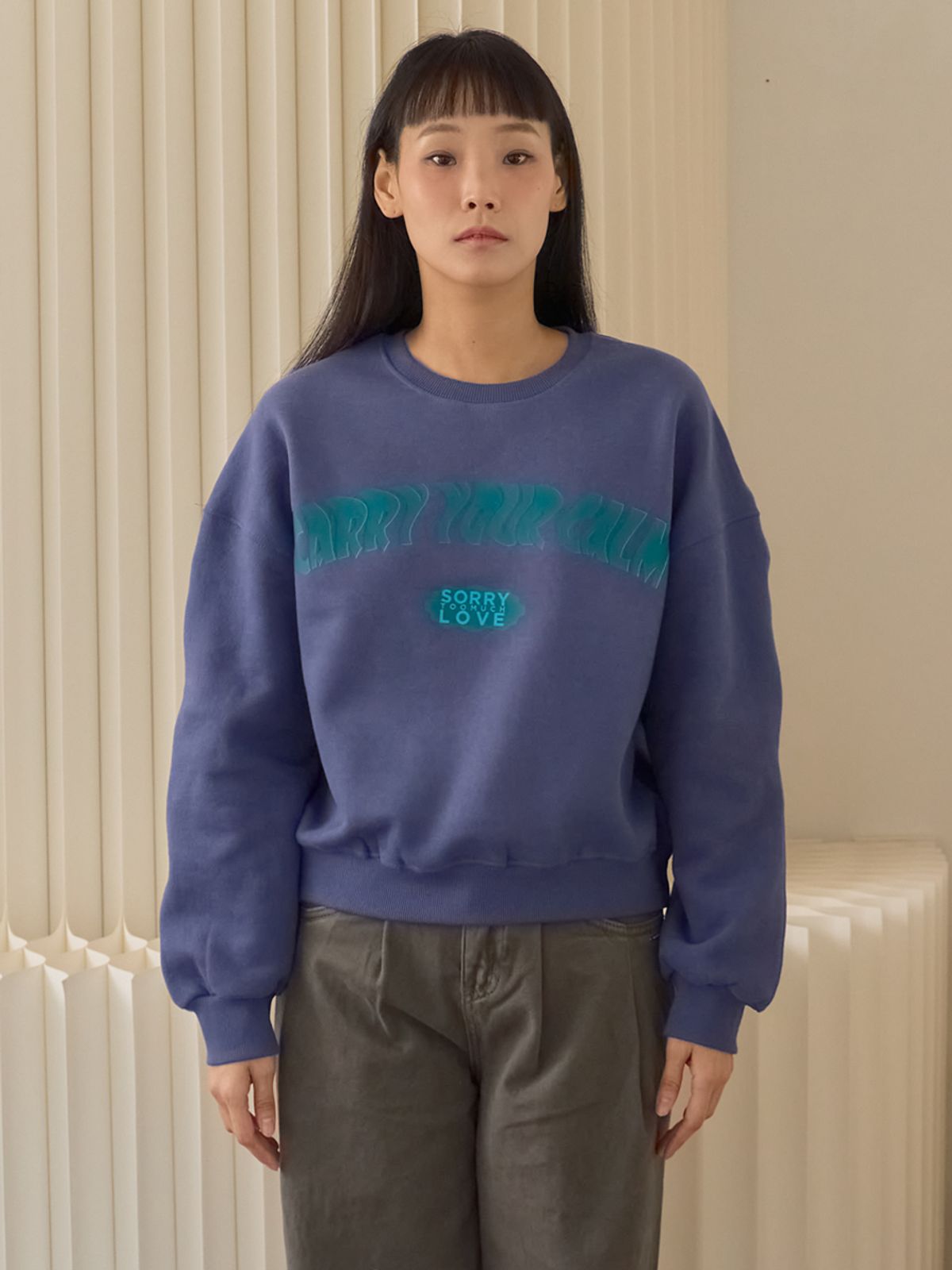 쏘리, 투 머치 러브(SORRY, TOO MUCH LOVE) Carry Your Calm Sweatshirt_Blue