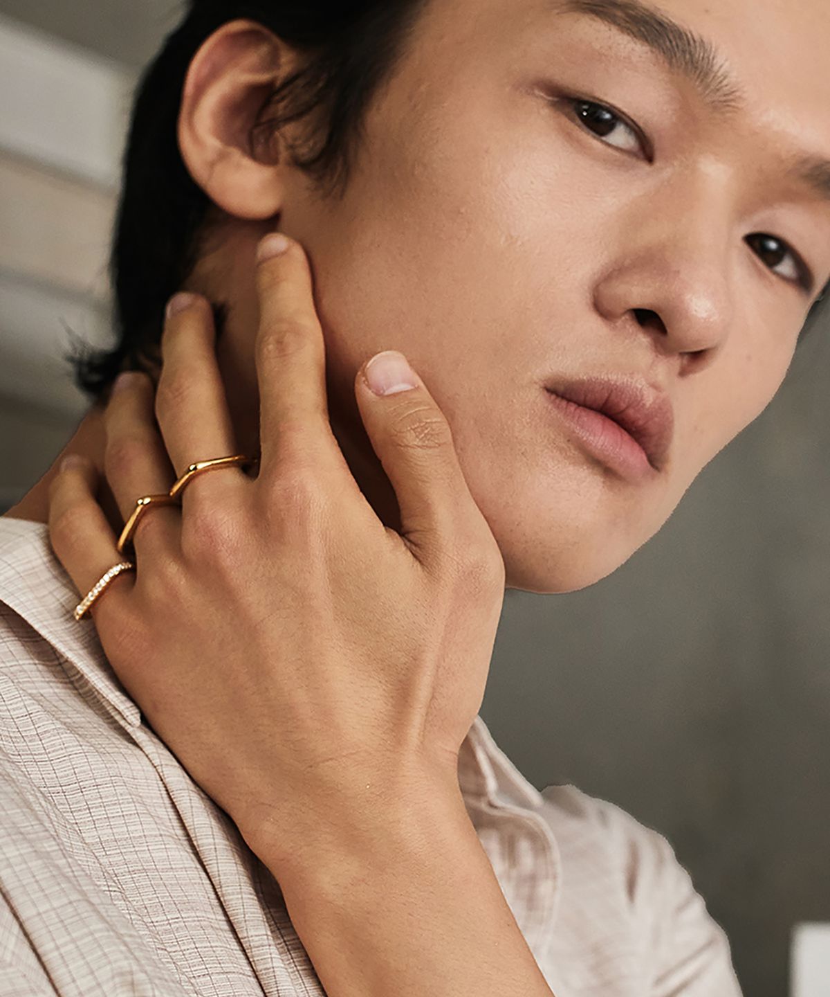 그라스마티네(GRASSE MATINEE) Triple Bar Ring Set  Gold
