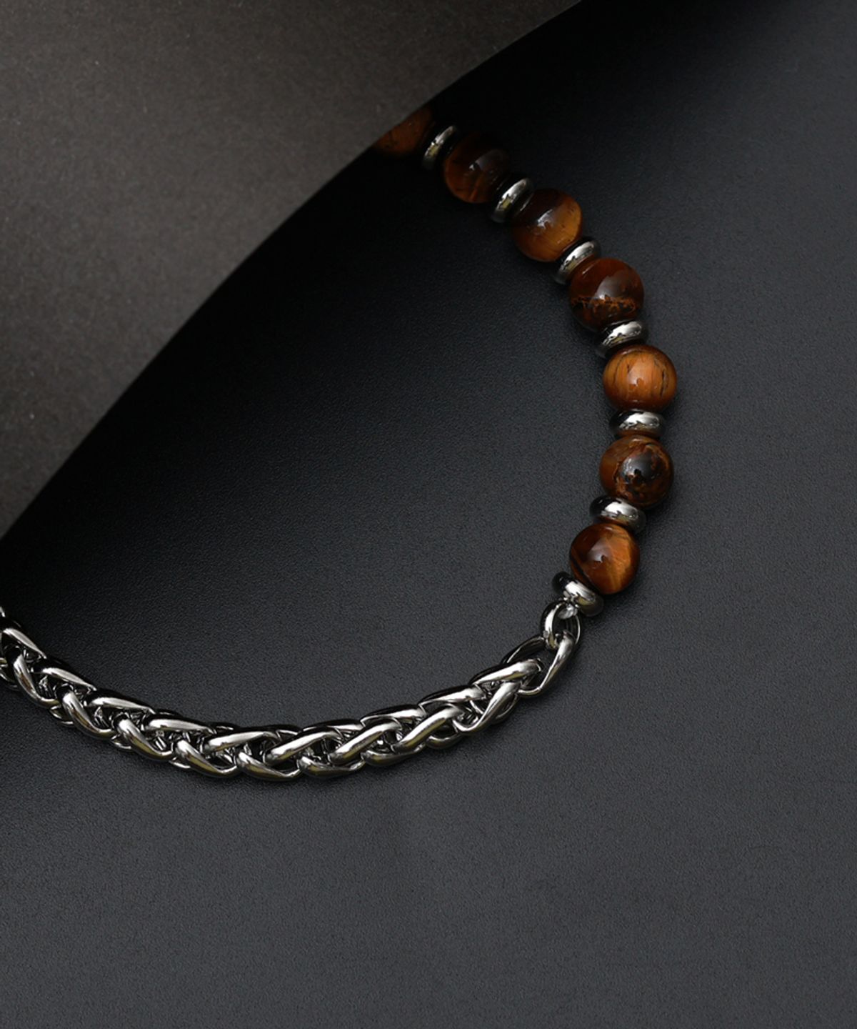 블랑시에르(BLANCIER) 노마드 BM11671173세트 호안석 천연소가죽 레이어드 체인팔찌