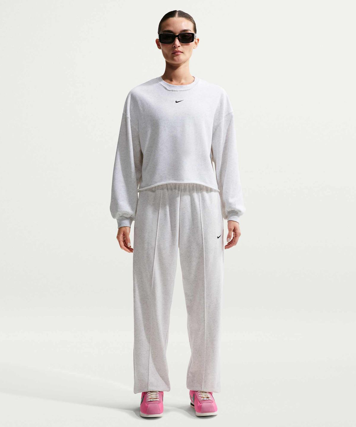 나이키(NIKE) 스포츠웨어 칠 테리 오버사이즈 프렌치 테리 크루넥 스웻셔츠 W - 버치 헤더:블랙 / IF0229-051