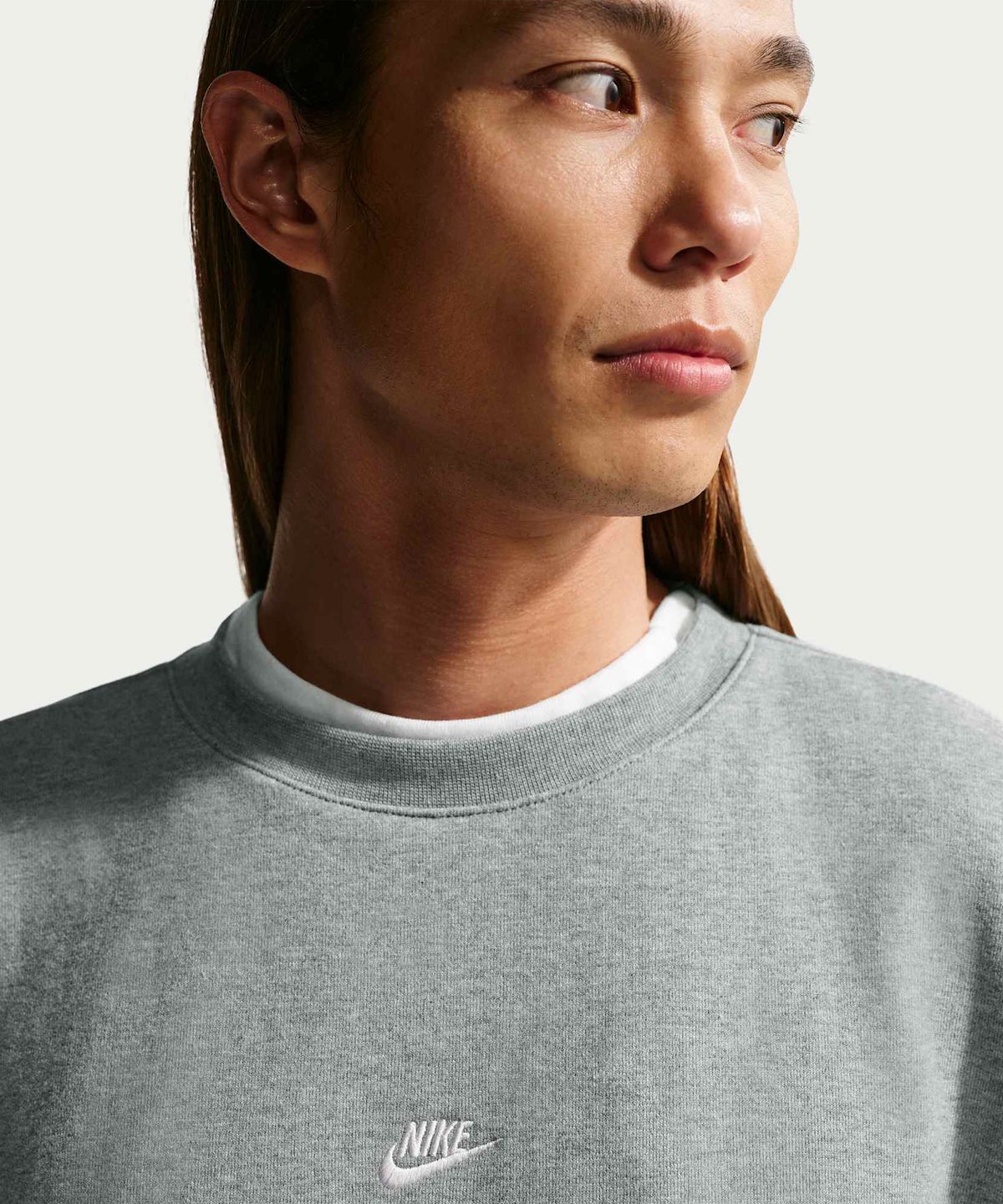 나이키(NIKE) 스포츠웨어 클럽 오버사이즈 프렌치 테리 크루넥 스웻셔츠 M - 다크 그레이 헤더:화이트 / IF0748-063