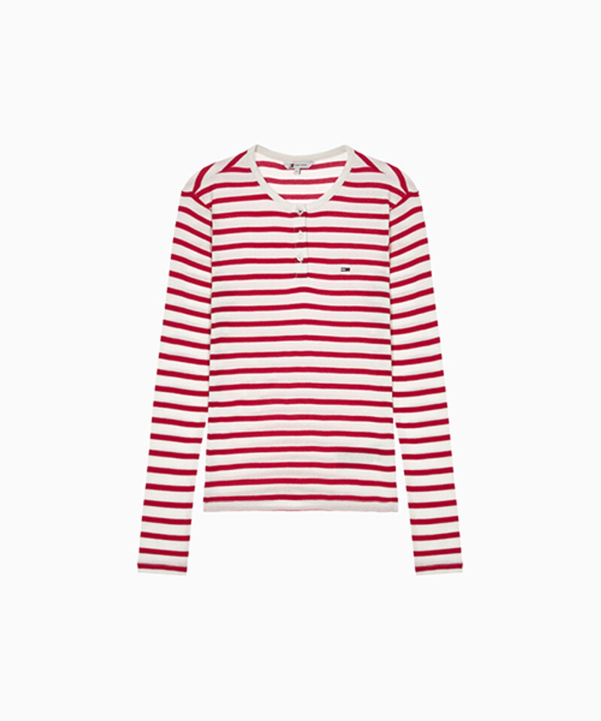 타미진스(TOMMY JEANS) 버튼 립 헨리넥 롱슬리브 (T32G0TTO10TWT10EZ)
