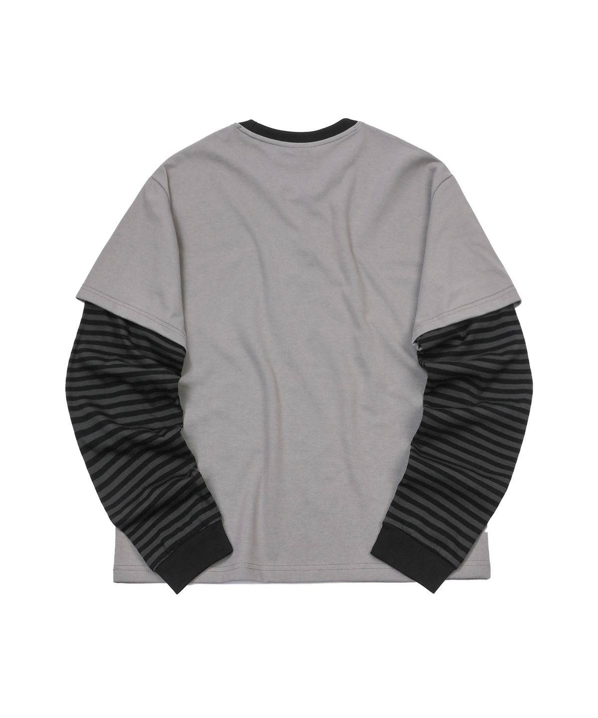 에스이에스티(S'EST) Stripe Layered Long Sleeve Gray