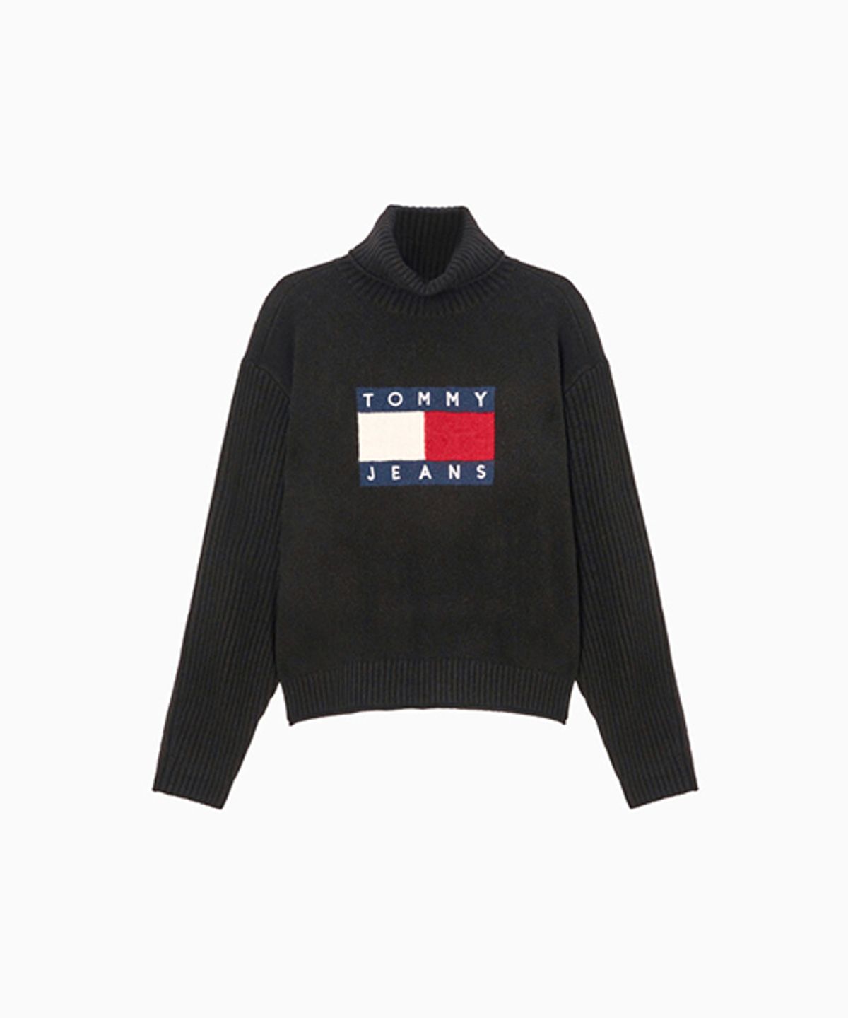 타미진스(TOMMY JEANS) 터틀넥 플래그 스웨터 (T32G0KTO11TWT1BDS)