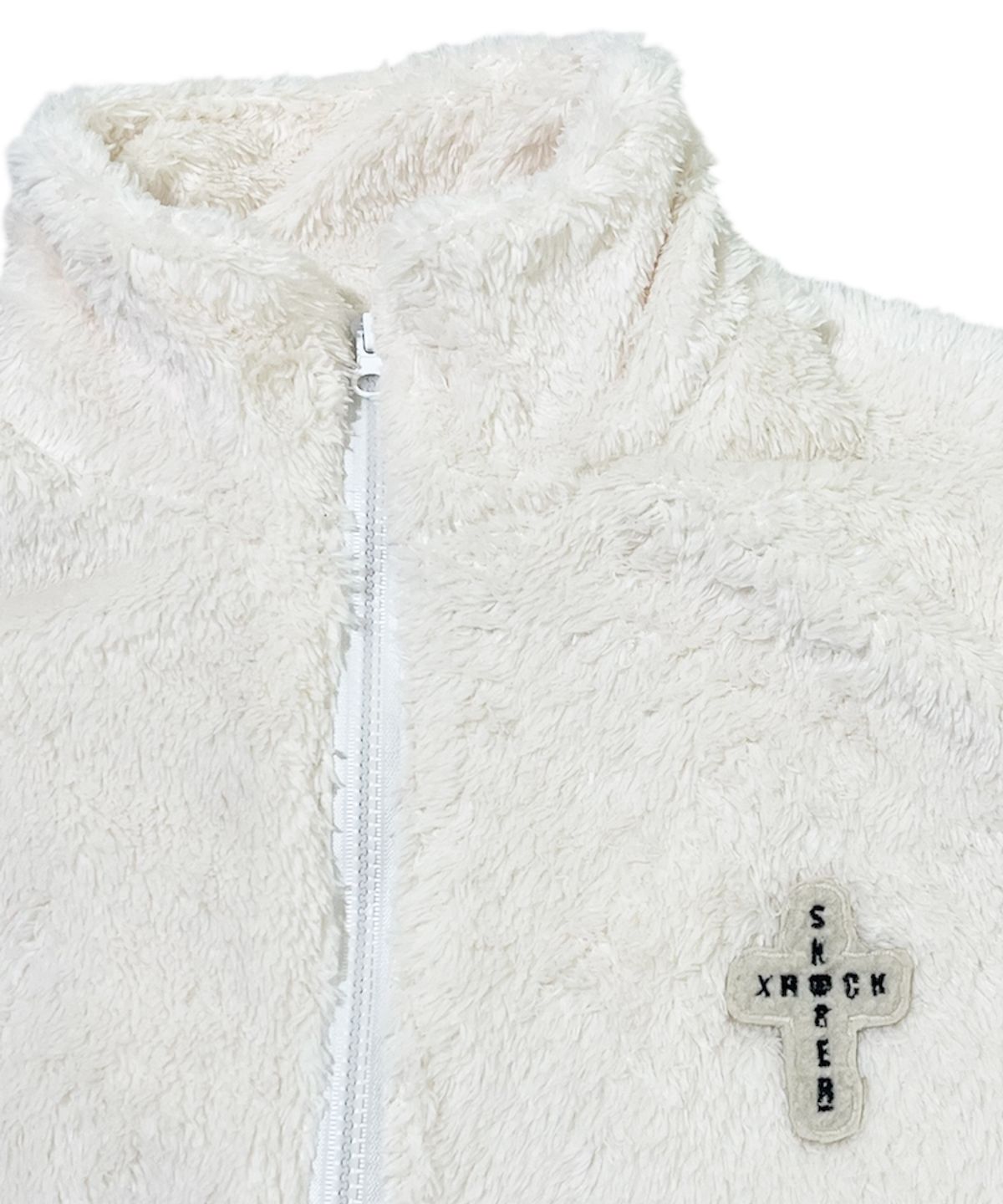 스케이터락(SK8ER ROCK) Cross Logo Fleece Zip-Up Jacket ((cream))
