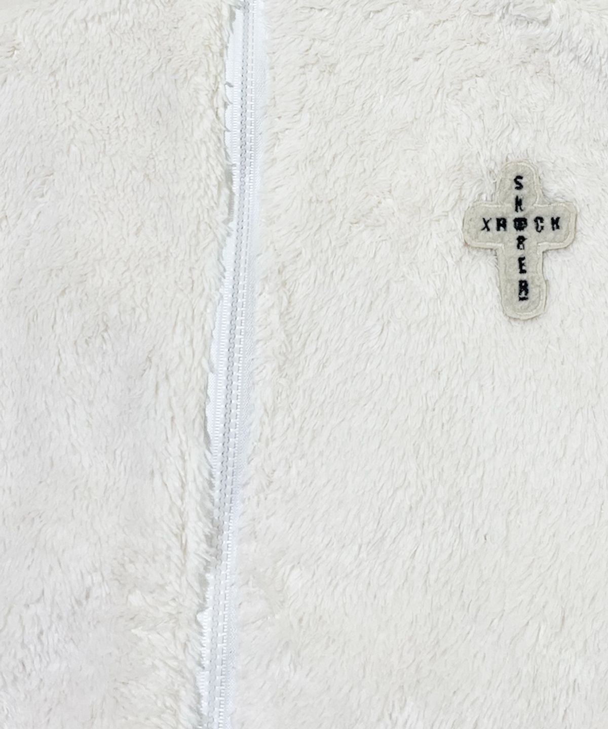 스케이터락(SK8ER ROCK) Cross Logo Fleece Zip-Up Jacket ((cream))