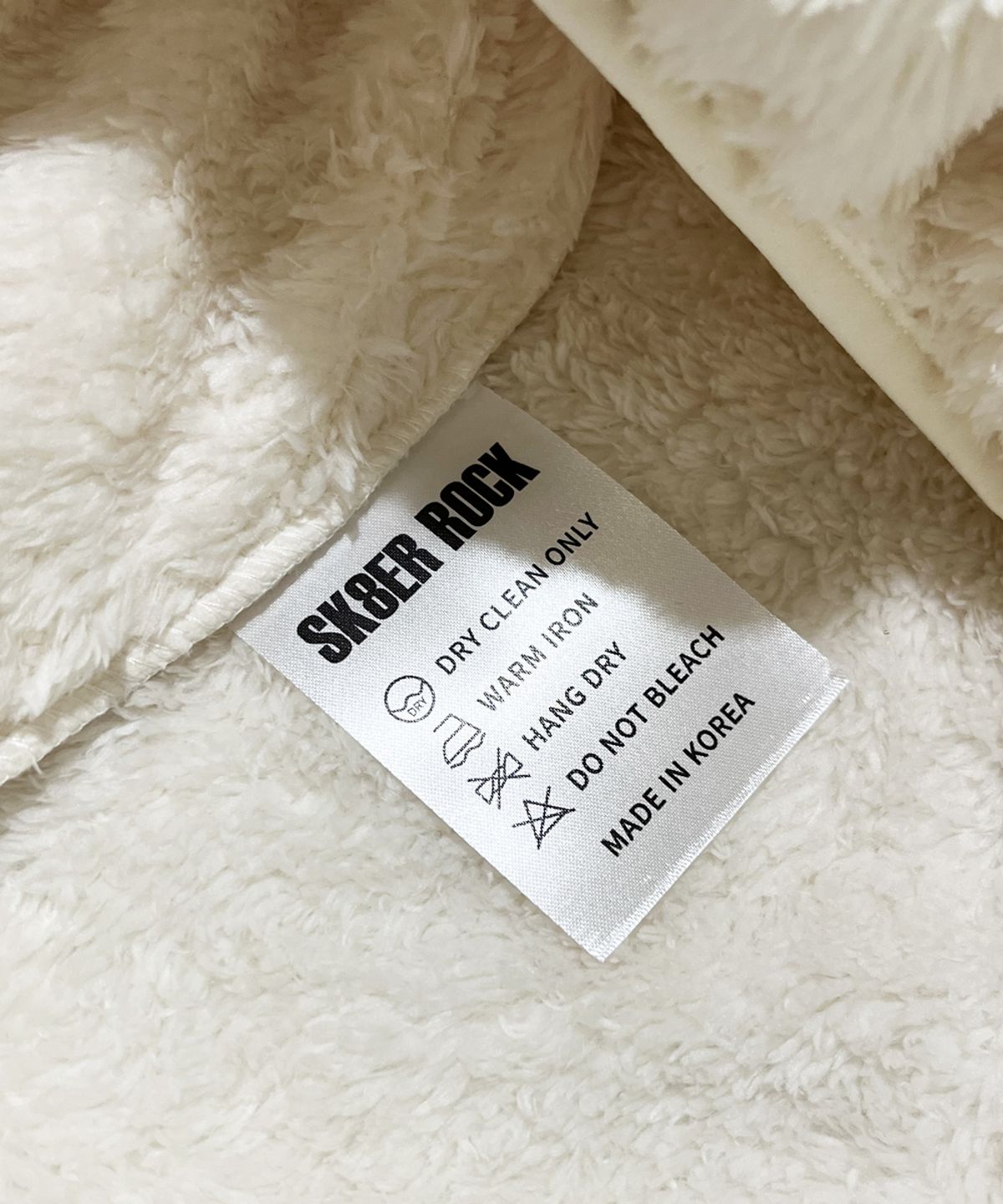스케이터락(SK8ER ROCK) Cross Logo Fleece Zip-Up Jacket ((cream))