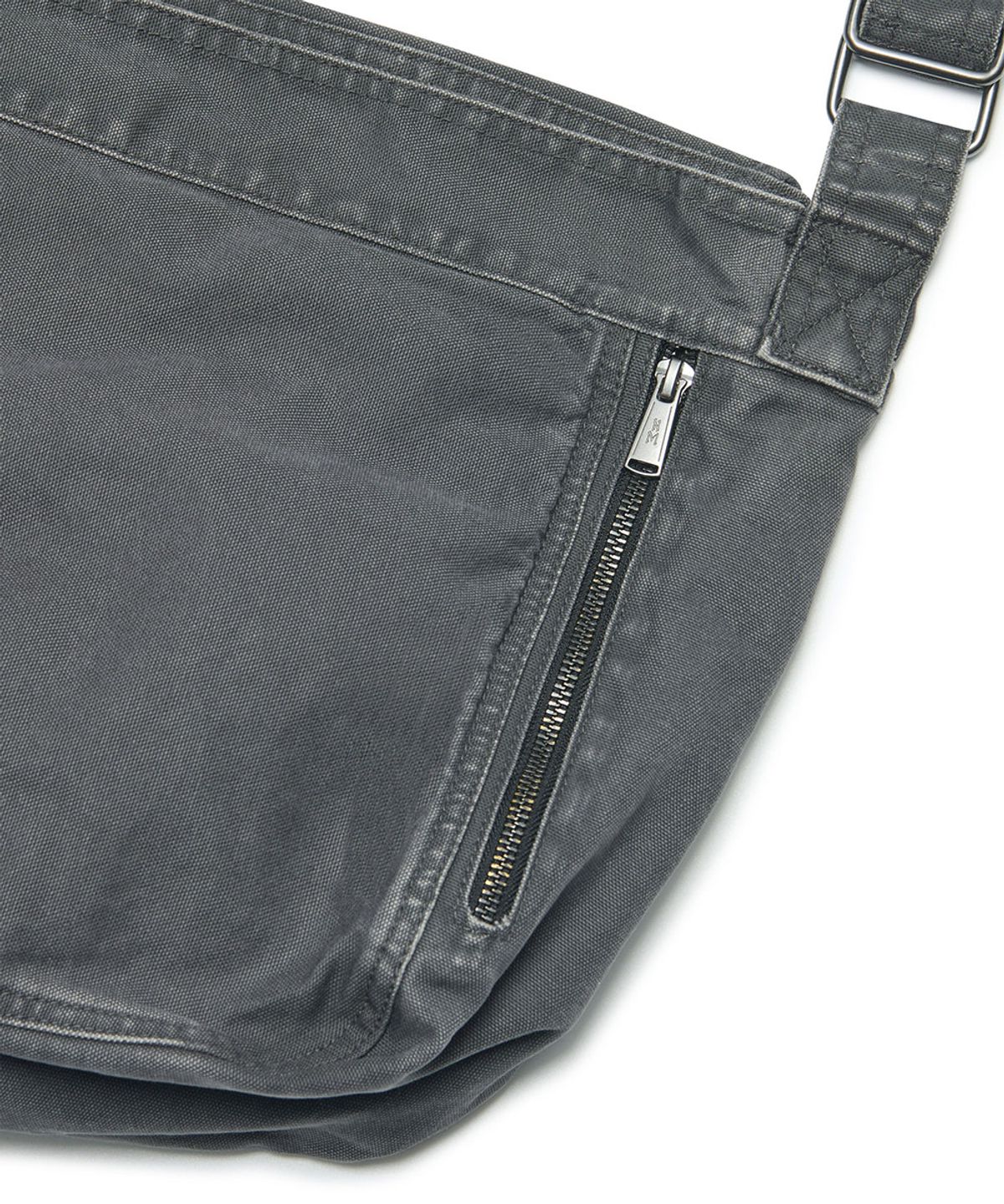 노매뉴얼(NOMANUAL) WASHED CANVAS CROSS BAG - WASHED CHARCOAL