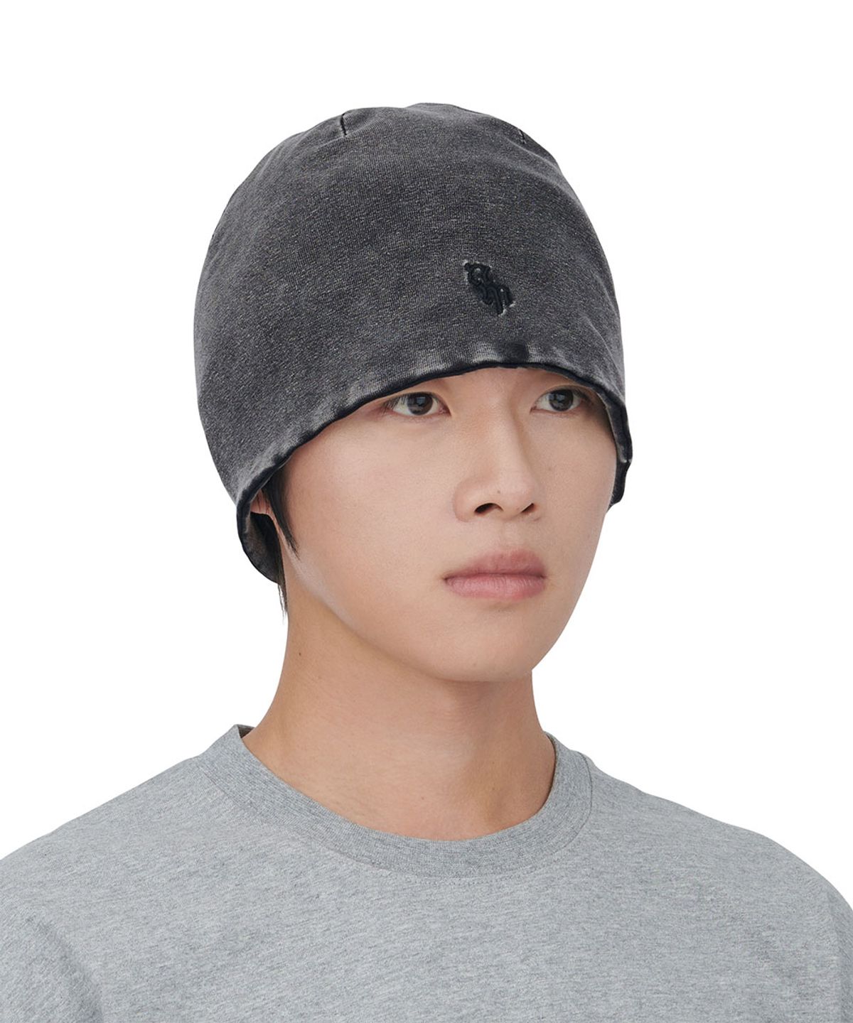 노매뉴얼(NOMANUAL) WASHED LIGHT BEANIE - WASHED BLACK