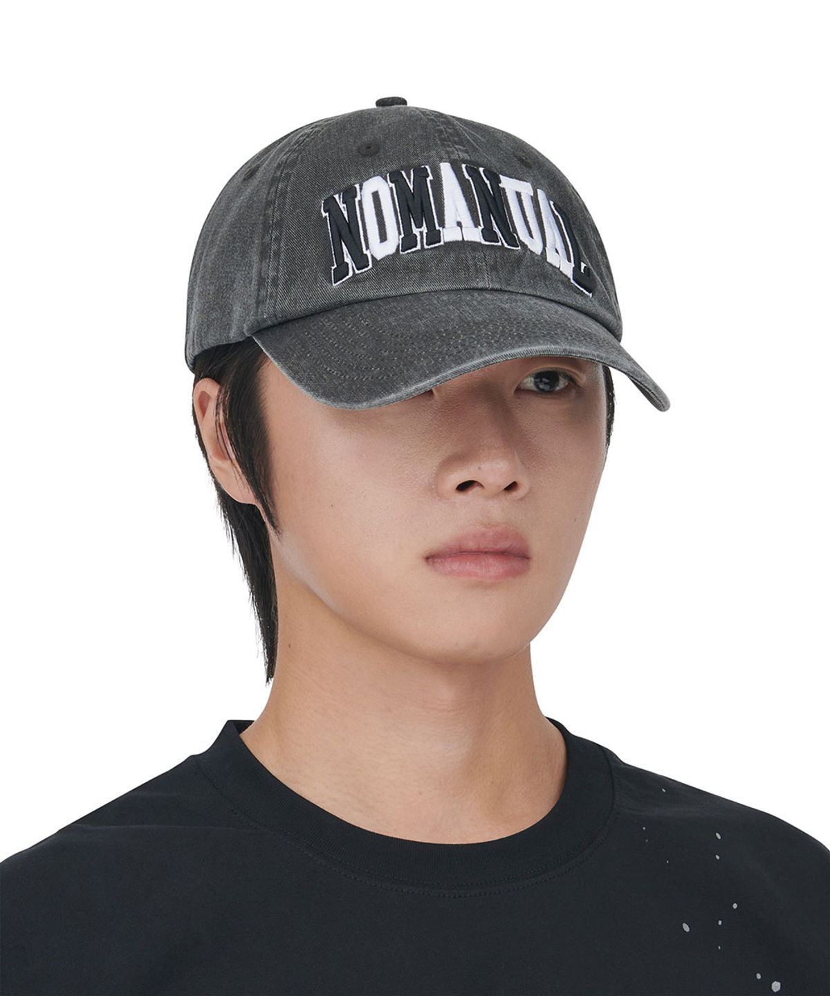 노매뉴얼(NOMANUAL) NMNL WASHED BALL CAP - WASHED CHARCOAL