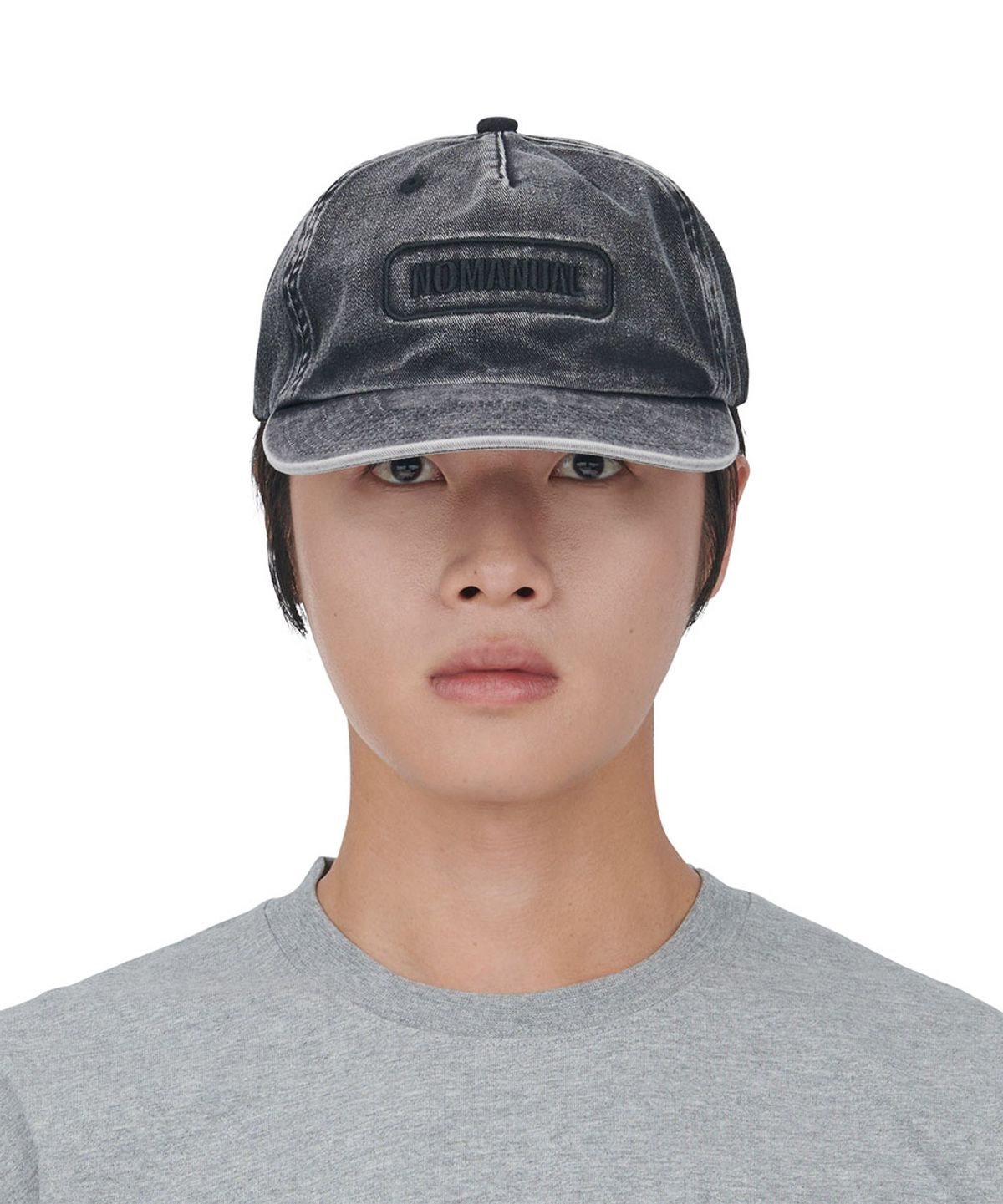노매뉴얼(NOMANUAL) 5 PANEL T.L CAP - WASHED BLACK