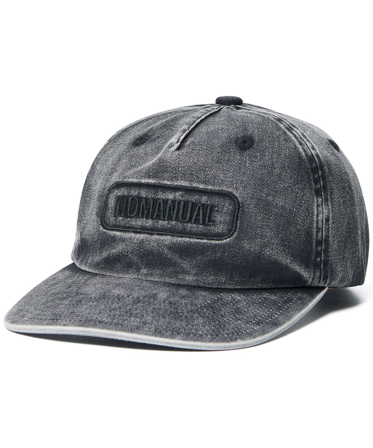 노매뉴얼(NOMANUAL) 5 PANEL T.L CAP - WASHED BLACK
