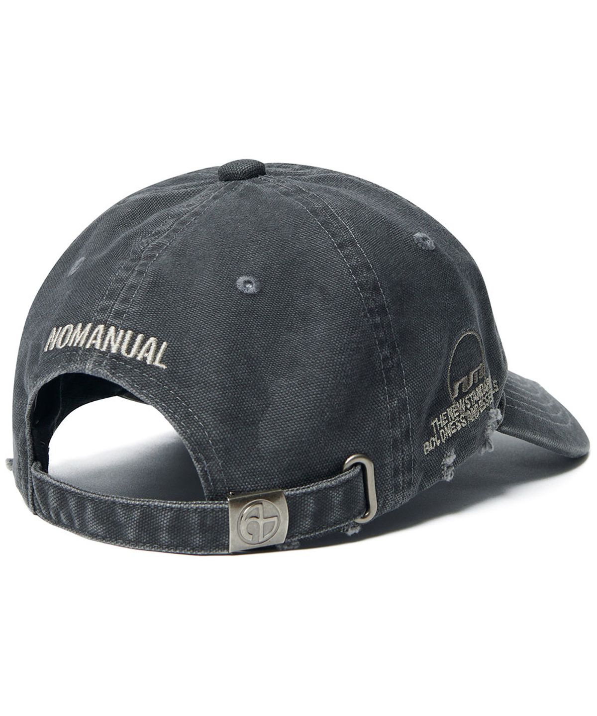 노매뉴얼(NOMANUAL) LAYERED GRAPHIC BALL CAP - WASHED CHARCOAL