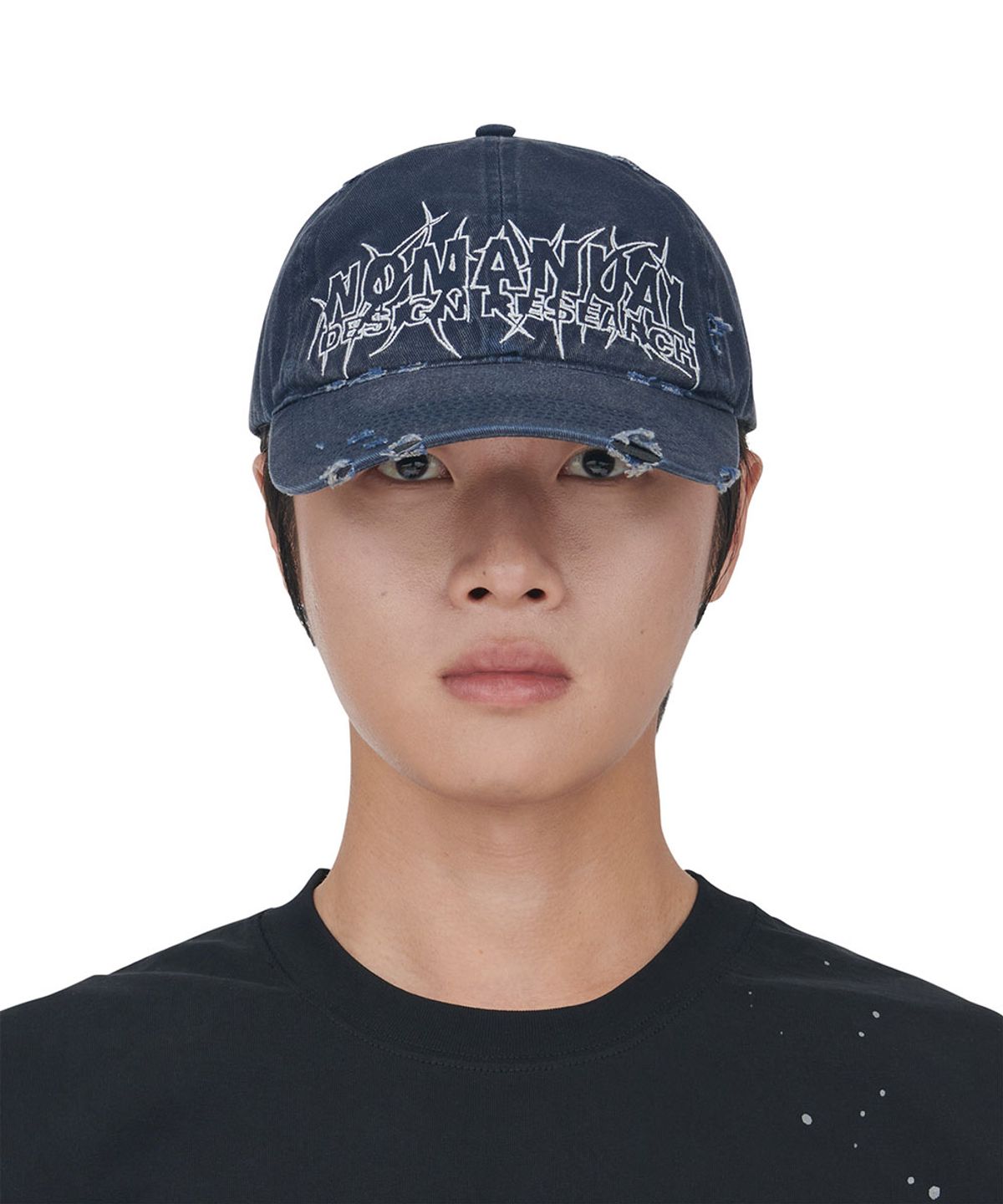 노매뉴얼(NOMANUAL) SLASH BALL CAP - WASHED NAVY