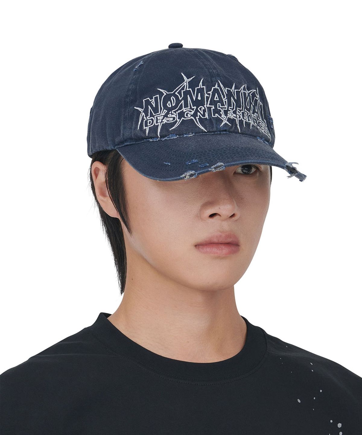 노매뉴얼(NOMANUAL) SLASH BALL CAP - WASHED NAVY