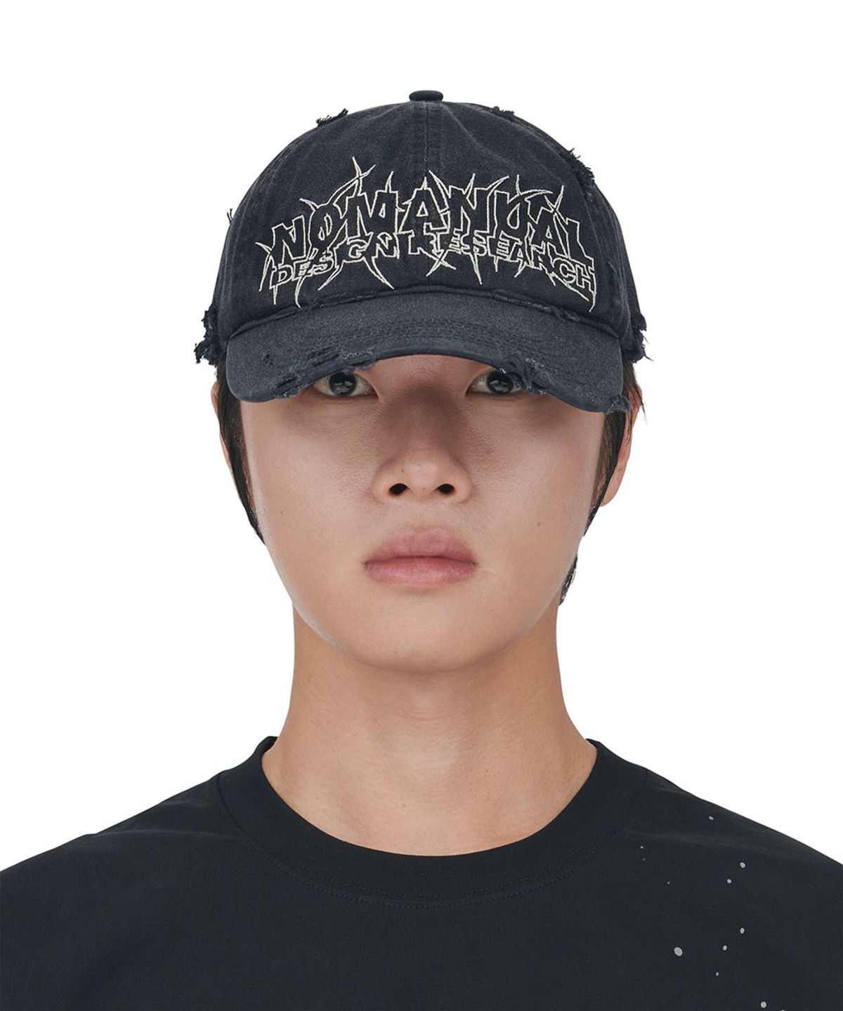 노매뉴얼(NOMANUAL) SLASH BALL CAP - WASHED BLACK